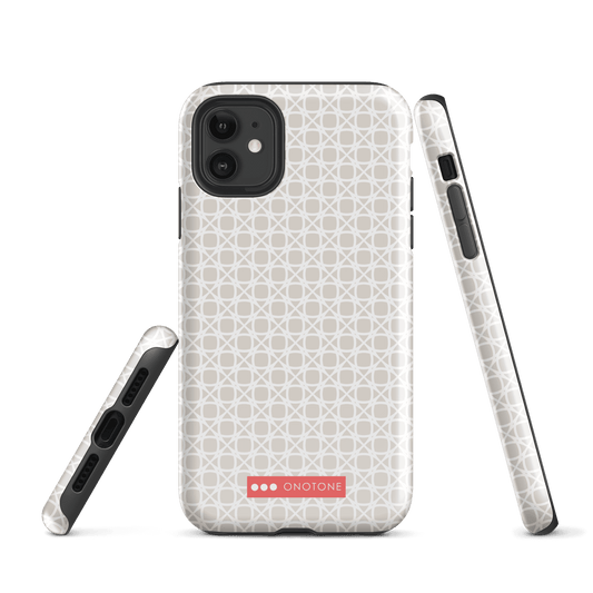 Japanese design indigo iPhone® Case with gray patterns