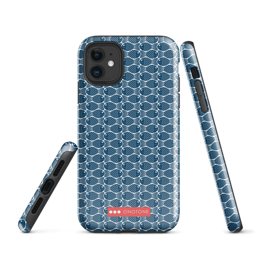 Japanese iPhone® Case with traditional Indigo fish patterns