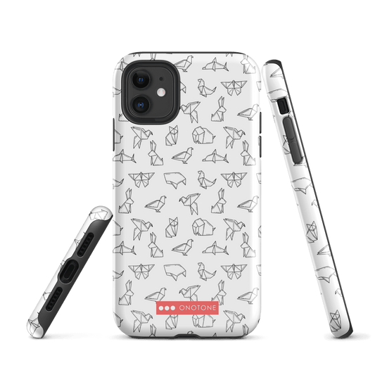 Japanese design indigo iPhone® Case with origami patterns  (IND-037)
