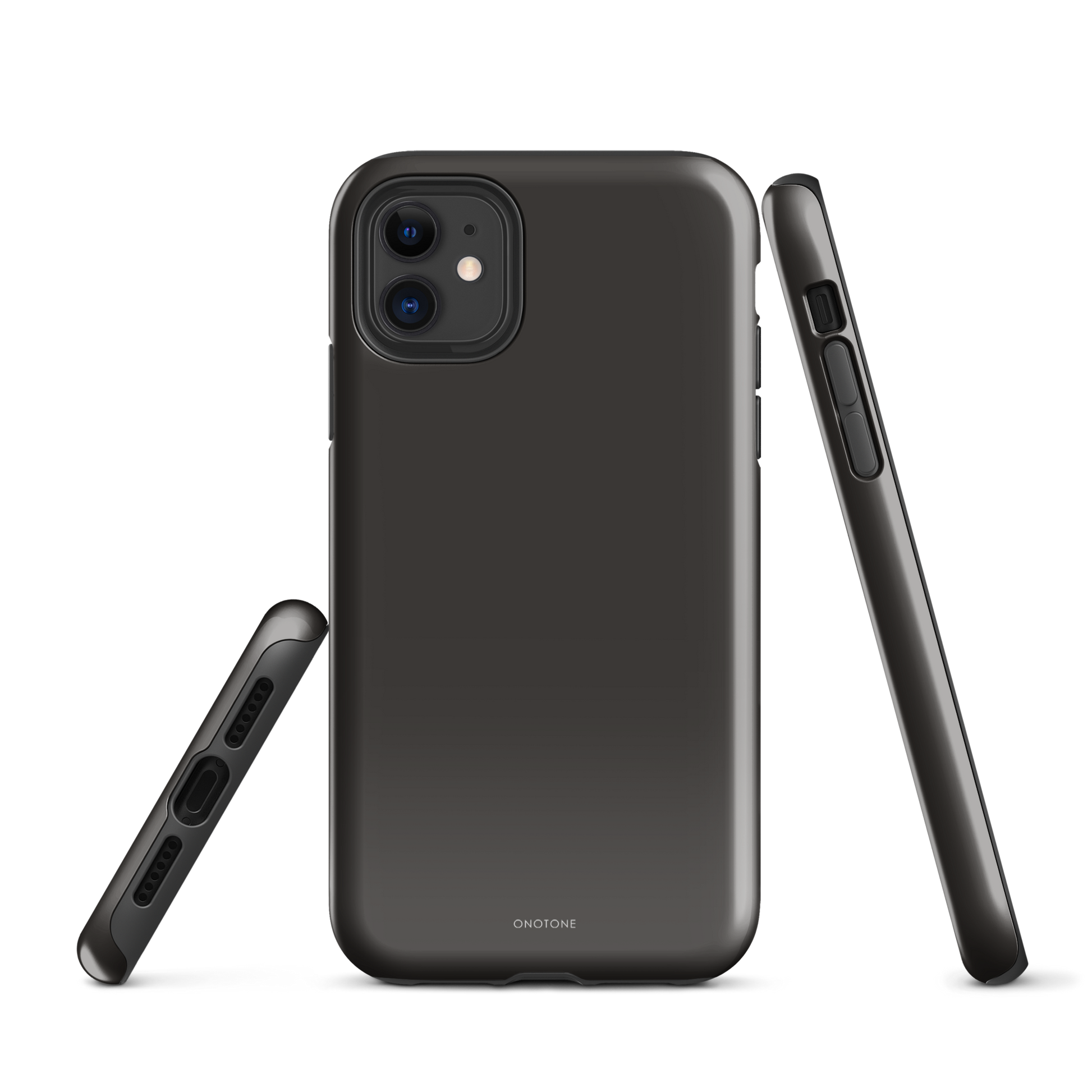 Sleek black minimalist iPhone case in Pantone black