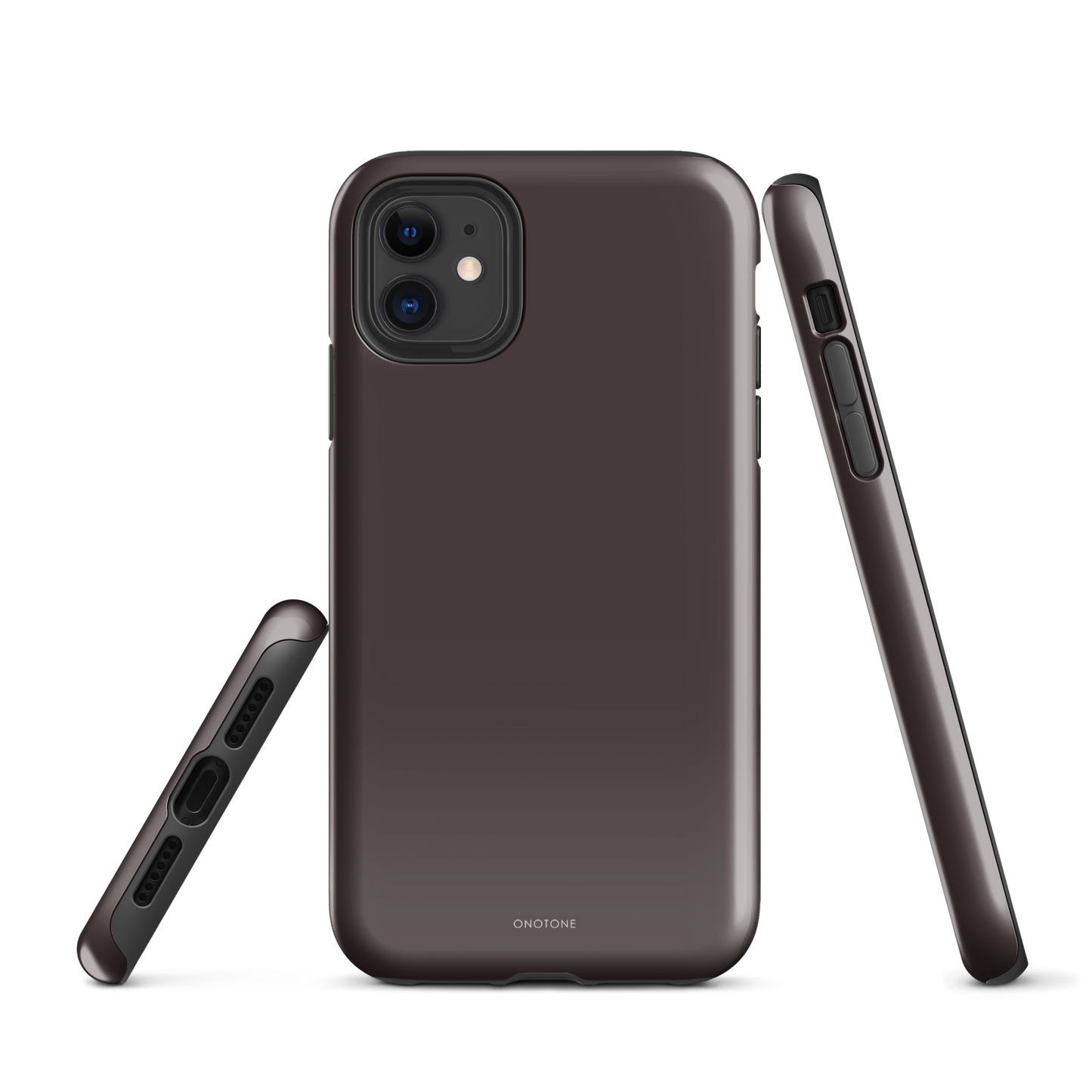 TAUPE BROWN MINIMALIST IPHONE® CASE - PANTONE® CHOCOLATE PLUM