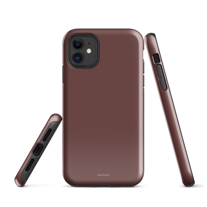 Dark brown minimalist iPhone case - Pantone Hot Chocolate