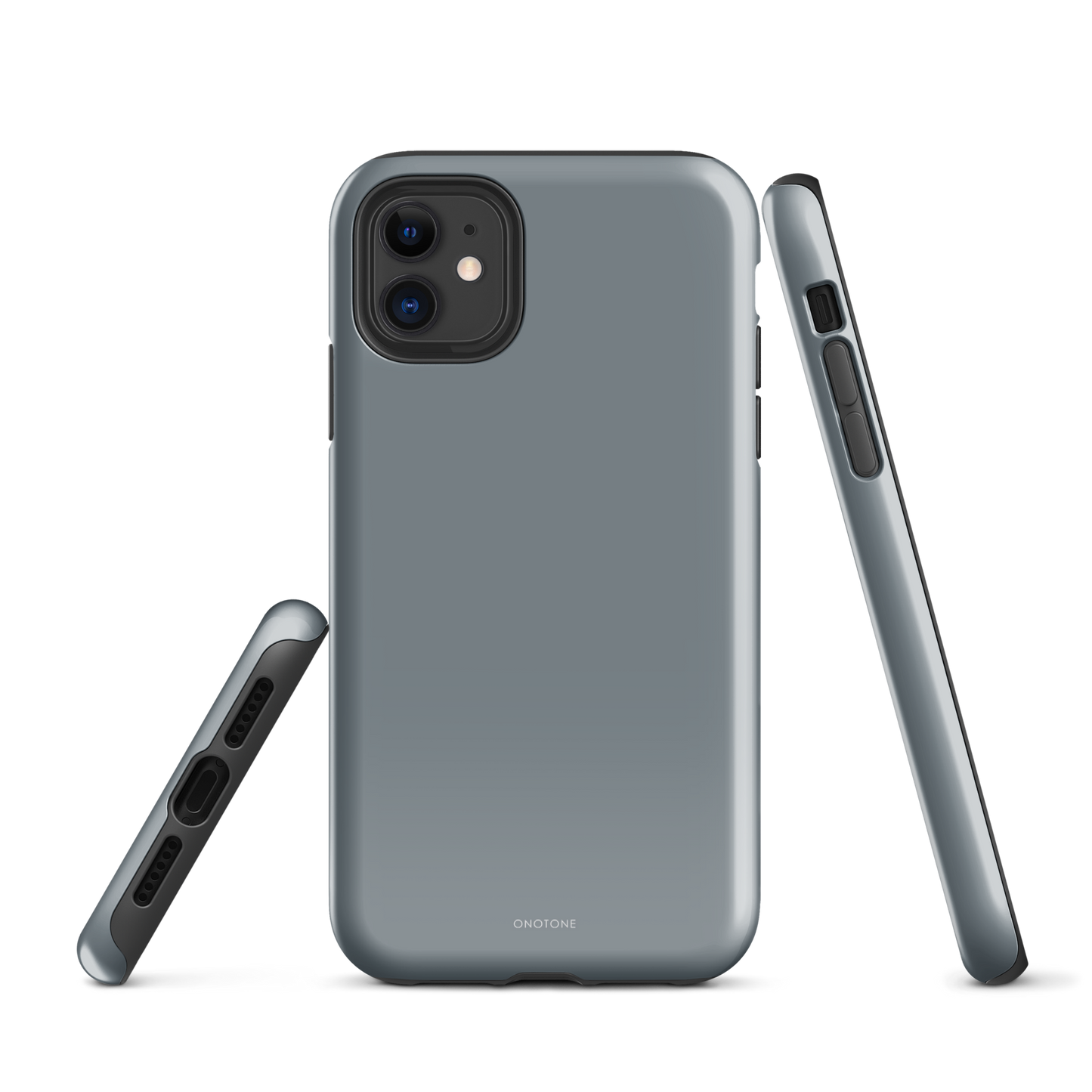 Gray minimalist iPhone case - Pantone 430, back view