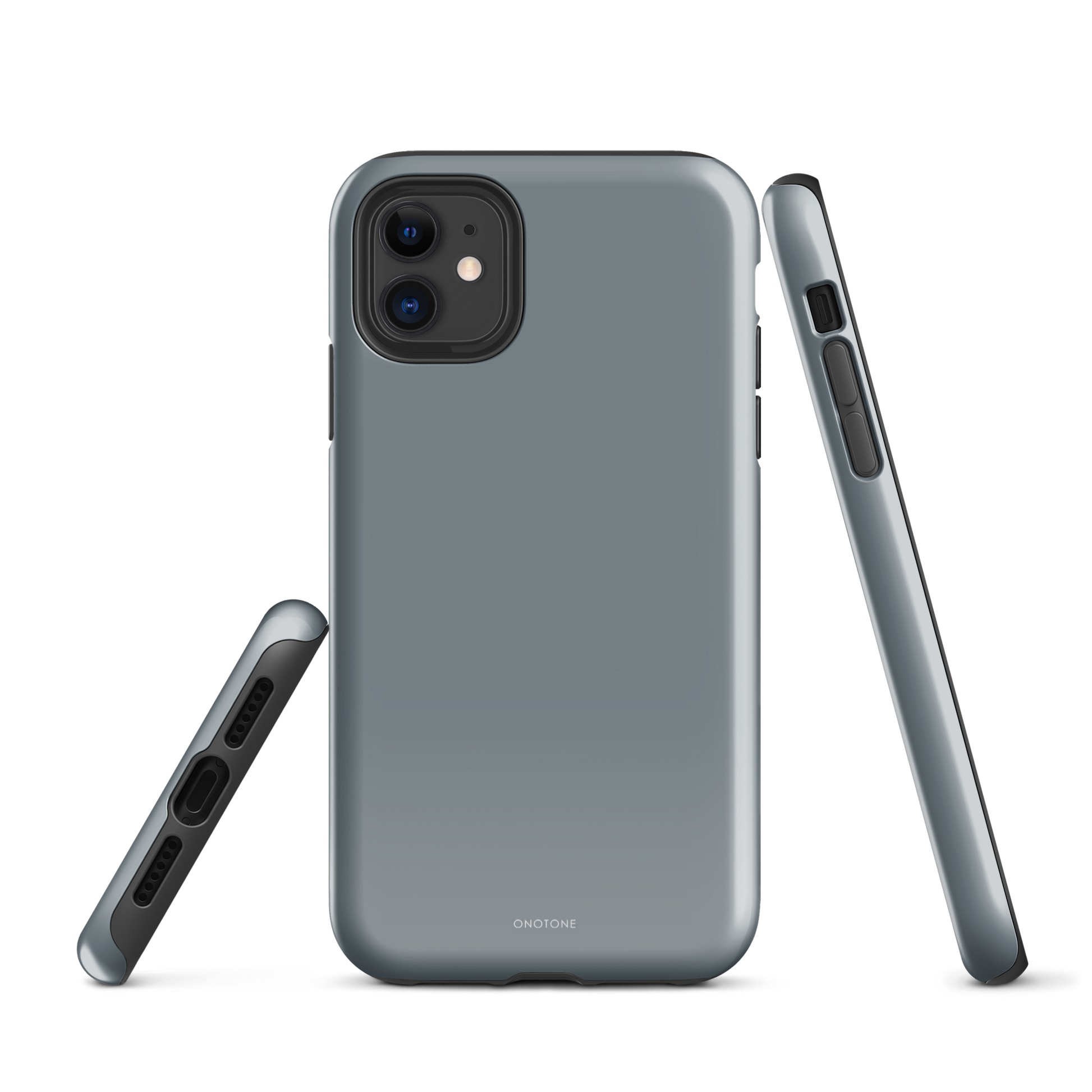 Gray minimalist iPhone case - Pantone 430, back view