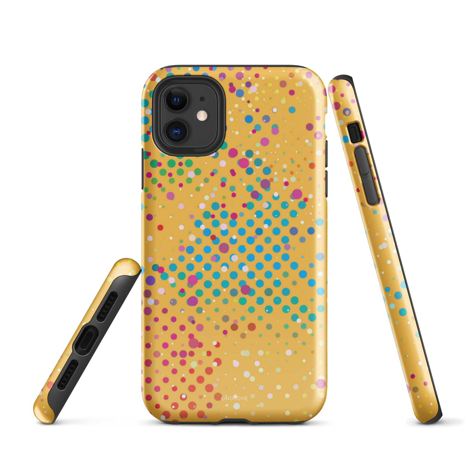 Yellow-Orange Polka Dot iPhone 11 Case