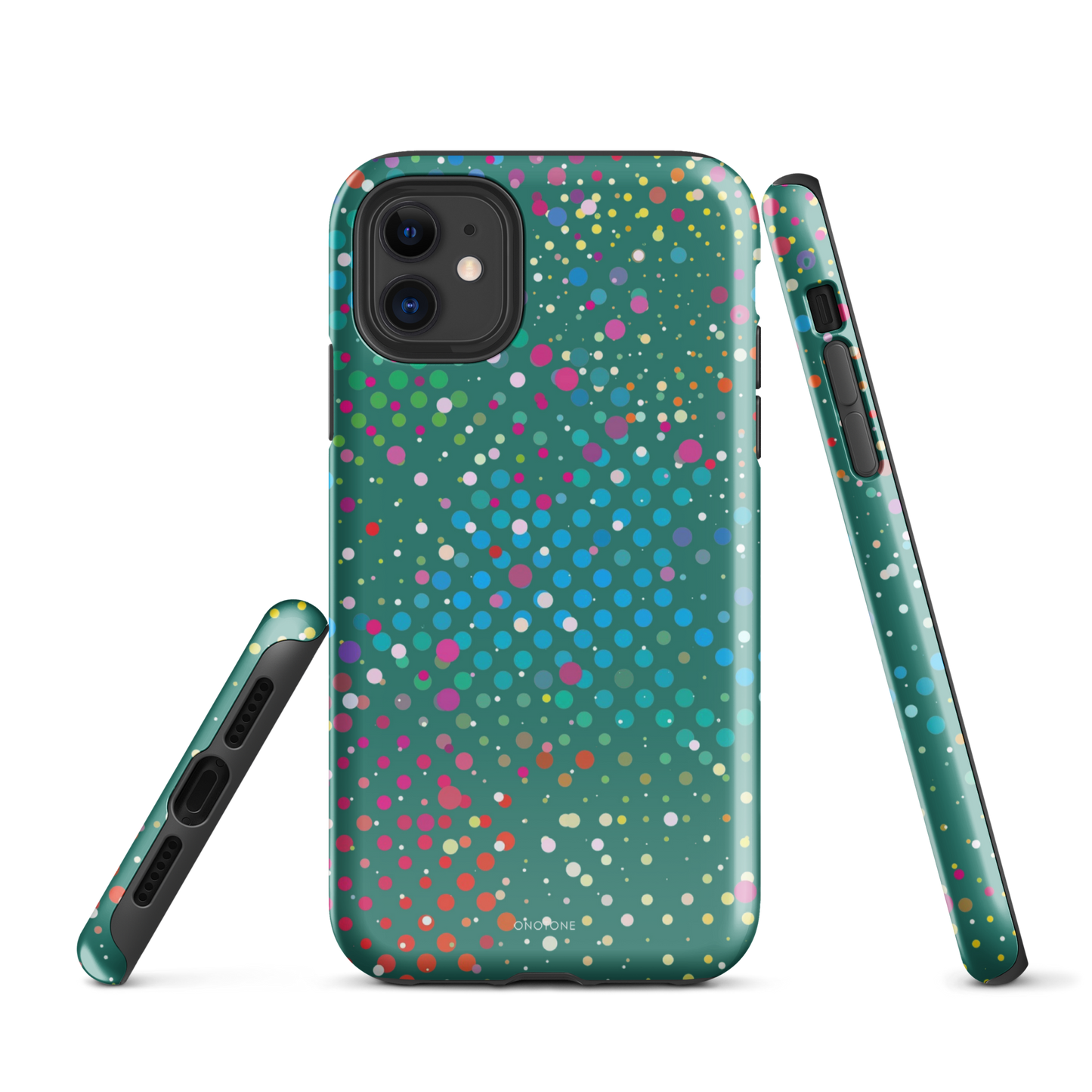 Rain Forest Green Polka Dot iPhone 11 Case