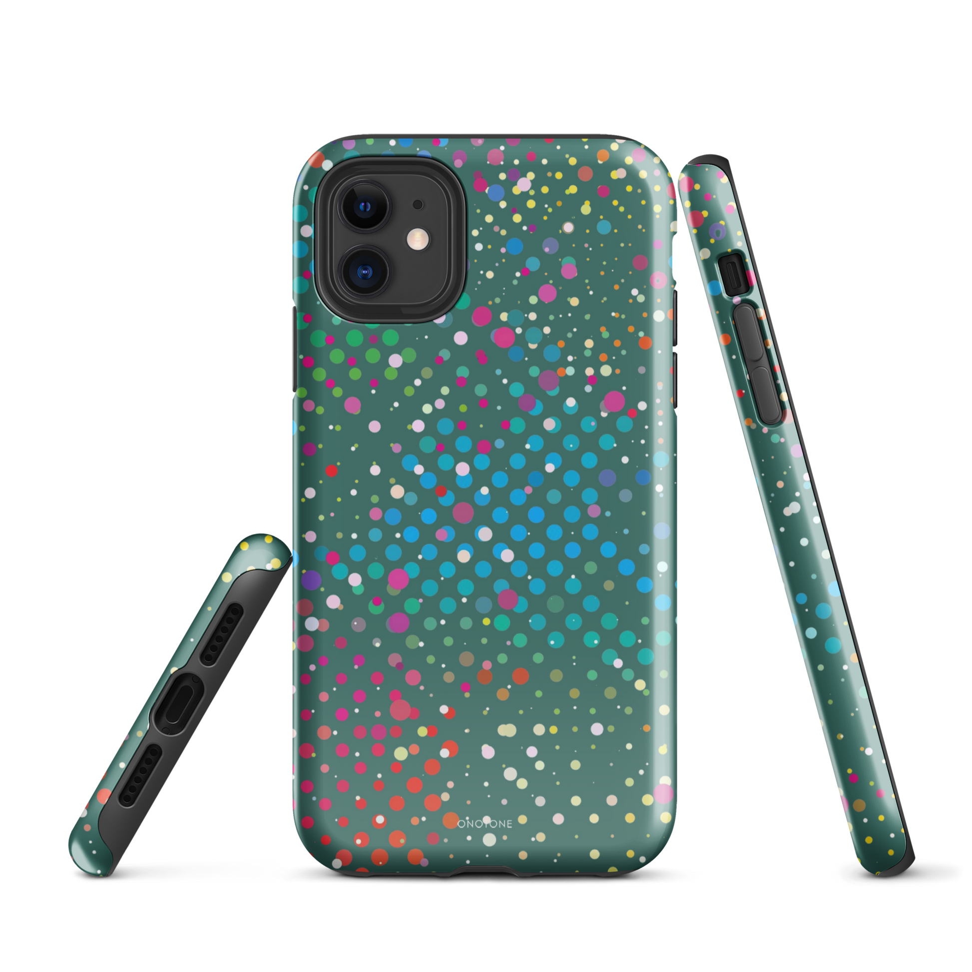 Bottle Green Polka Dot iPhone 11 Case