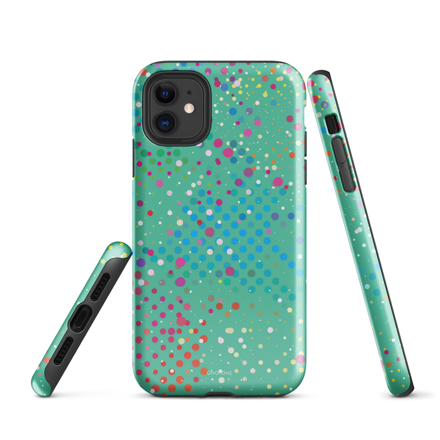 Pearl Aqua Polka Dot iPhone 11 Case