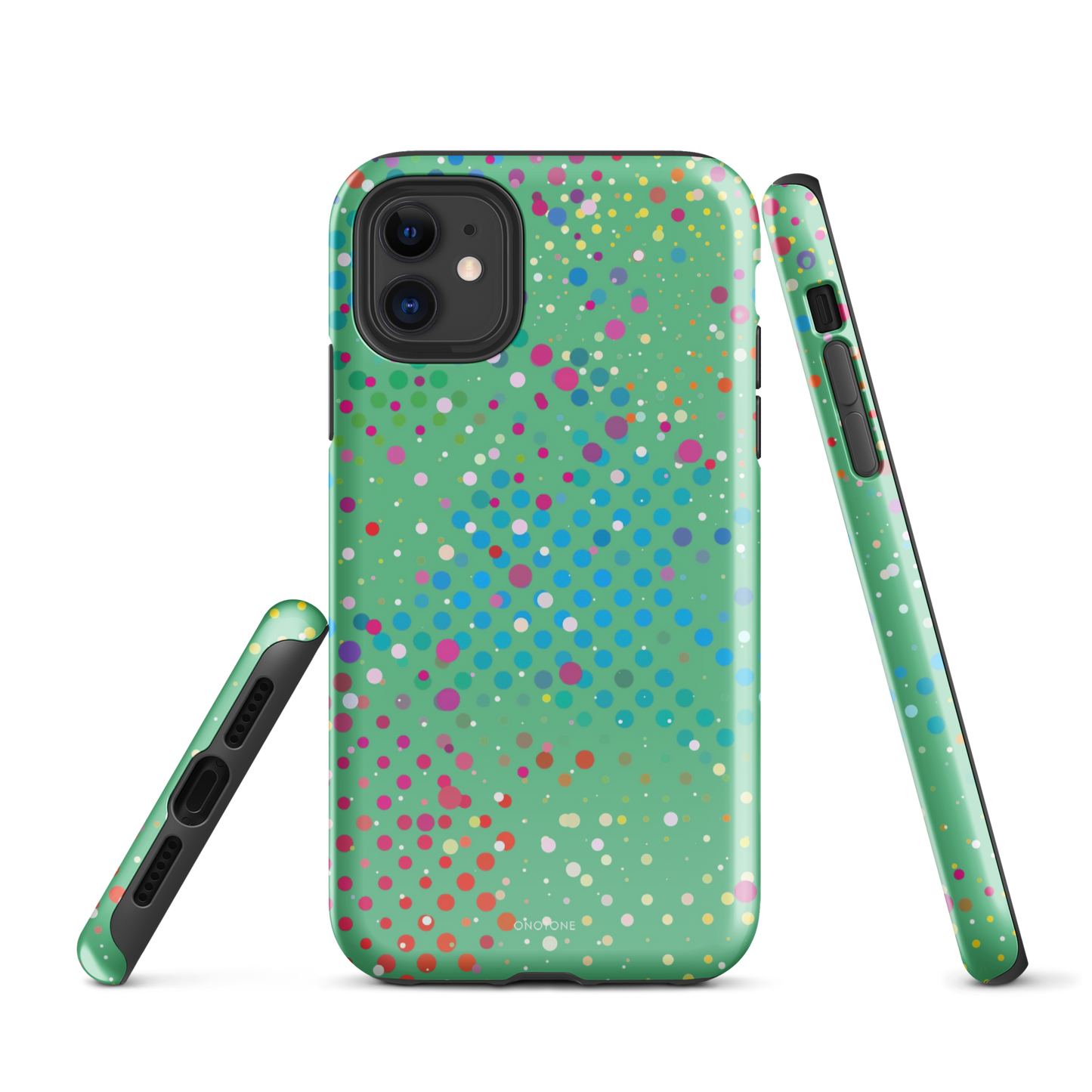 Medium Aquamarine Polka Dot iPhone 11 Case