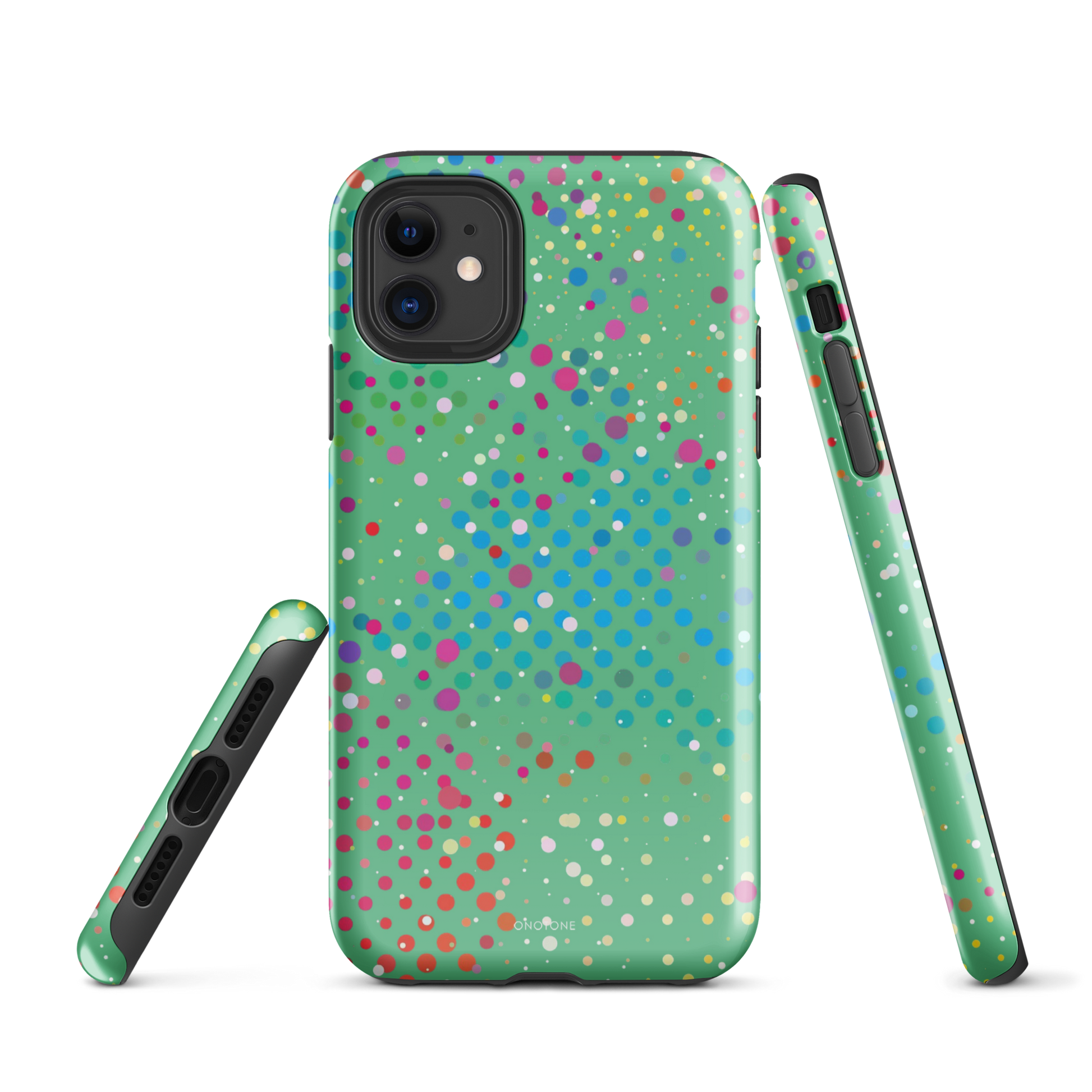 Medium Aquamarine Polka Dot iPhone 11 Case