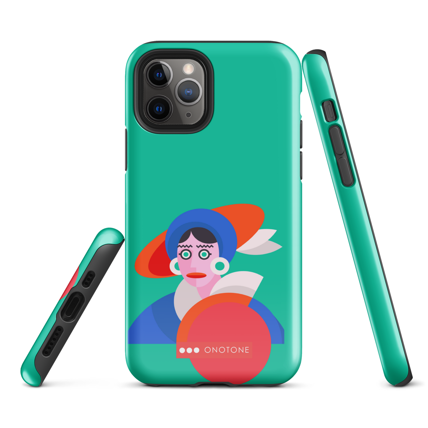 Dual Layer green modern iPhone® Case