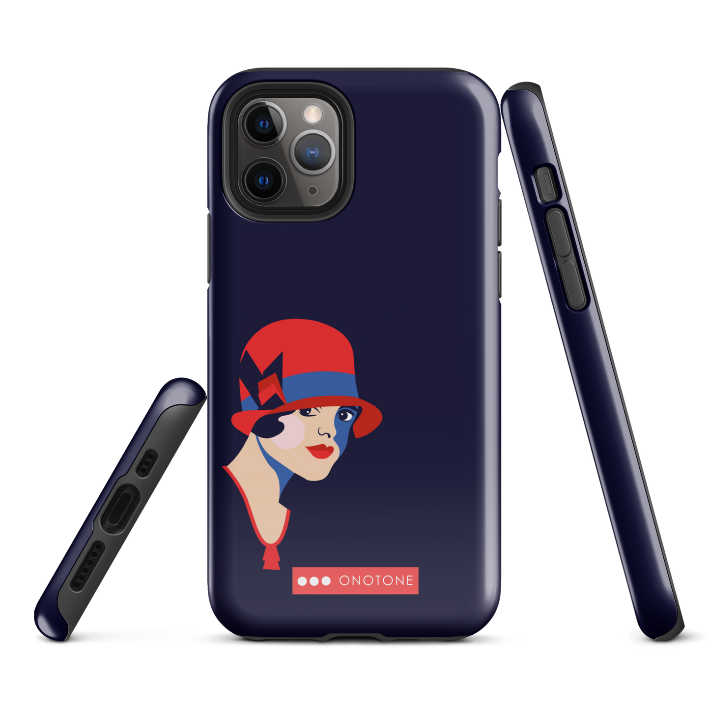 Dual Layer dark blue modern iPhone® Case