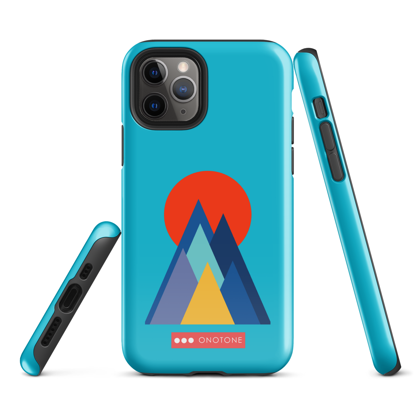 Dual Layer blue modern iPhone® Case