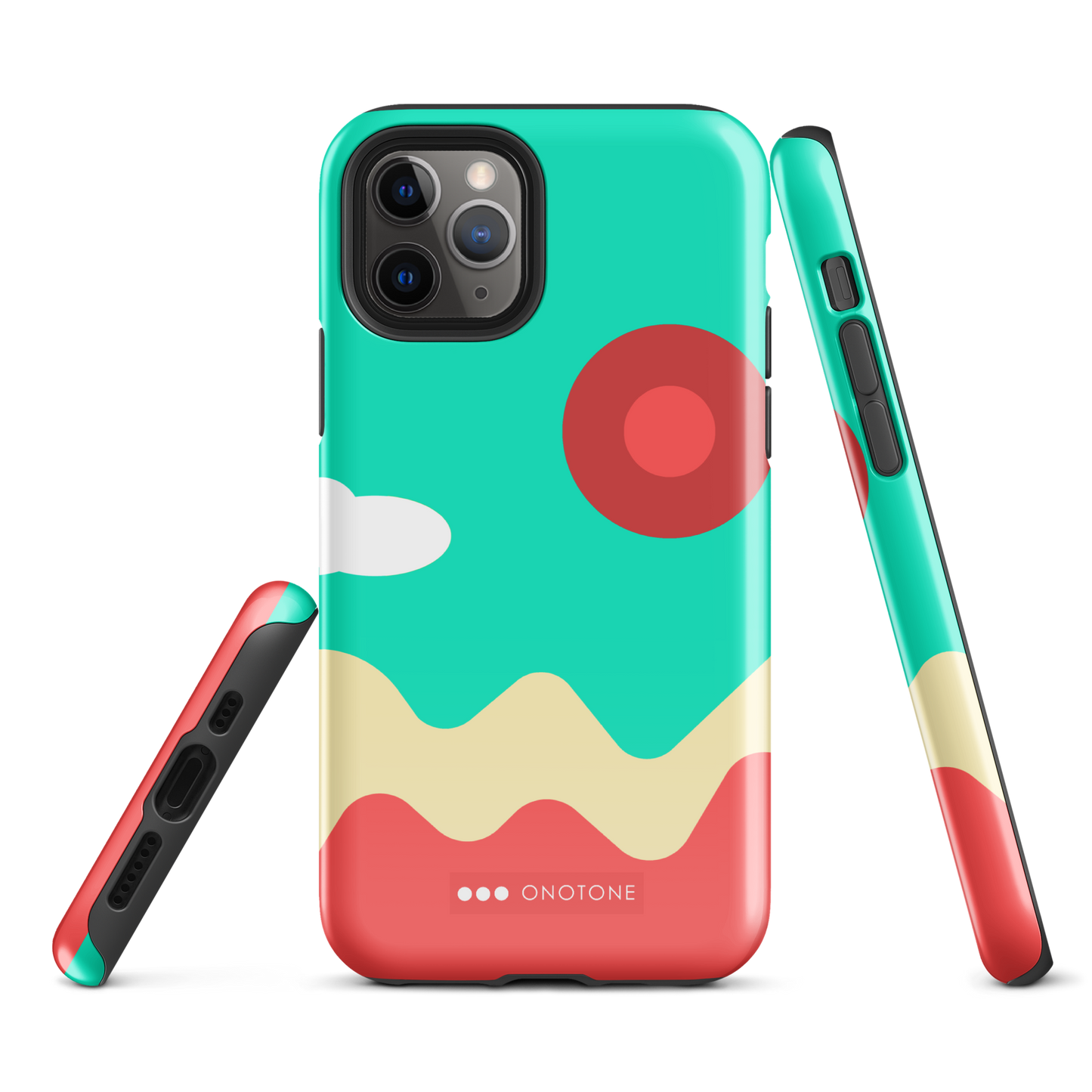 Dual Layer light blue modern iPhone® Case