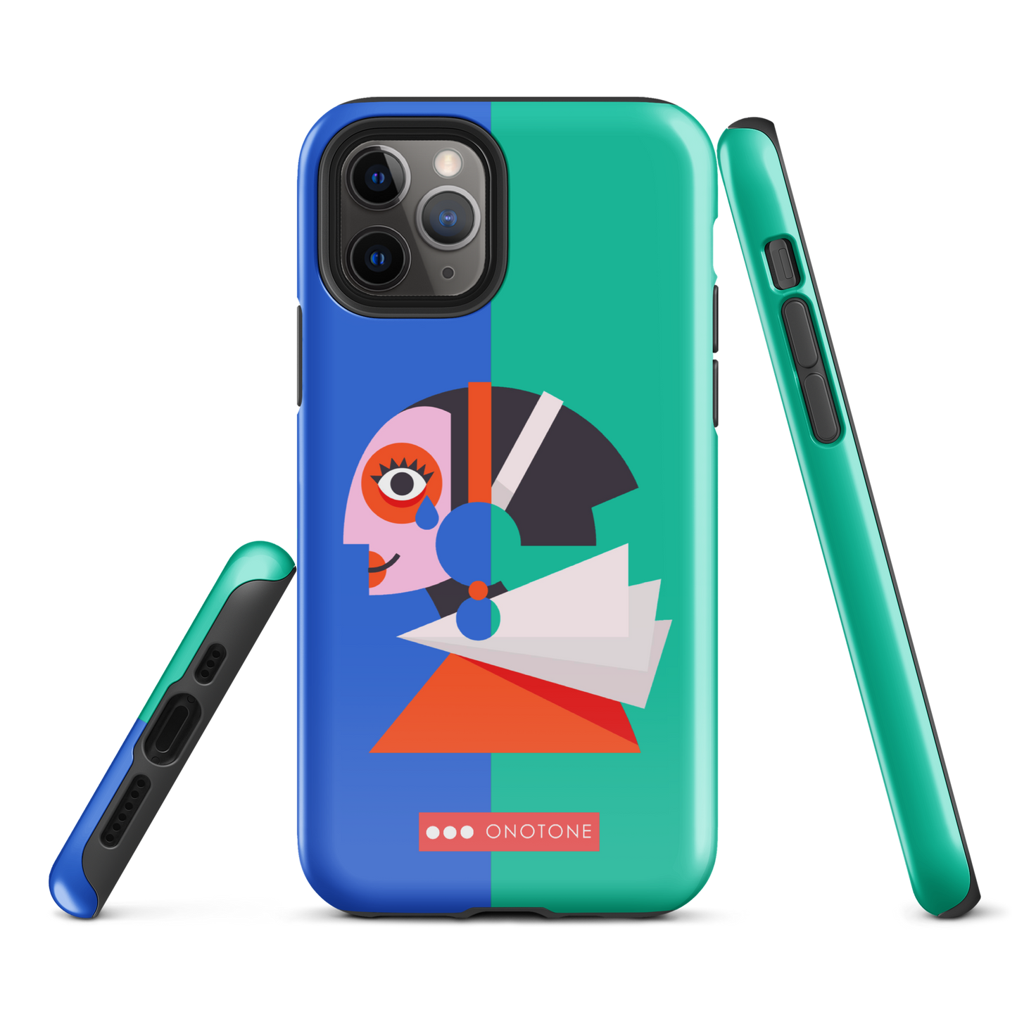 Dual Layer green modern iPhone® Case