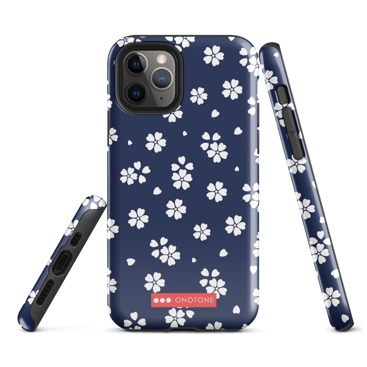 Japanese design indigo iPhone® Case with blue sakura patterns