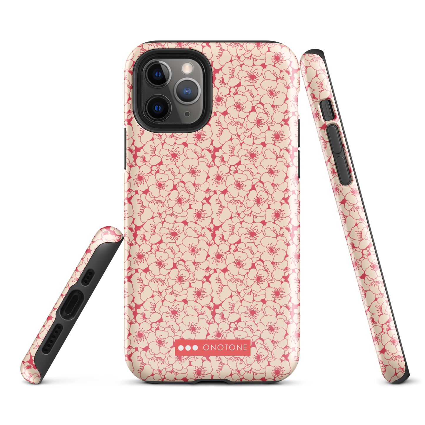 Japanese design indigo iPhone® Case with sakura patterns