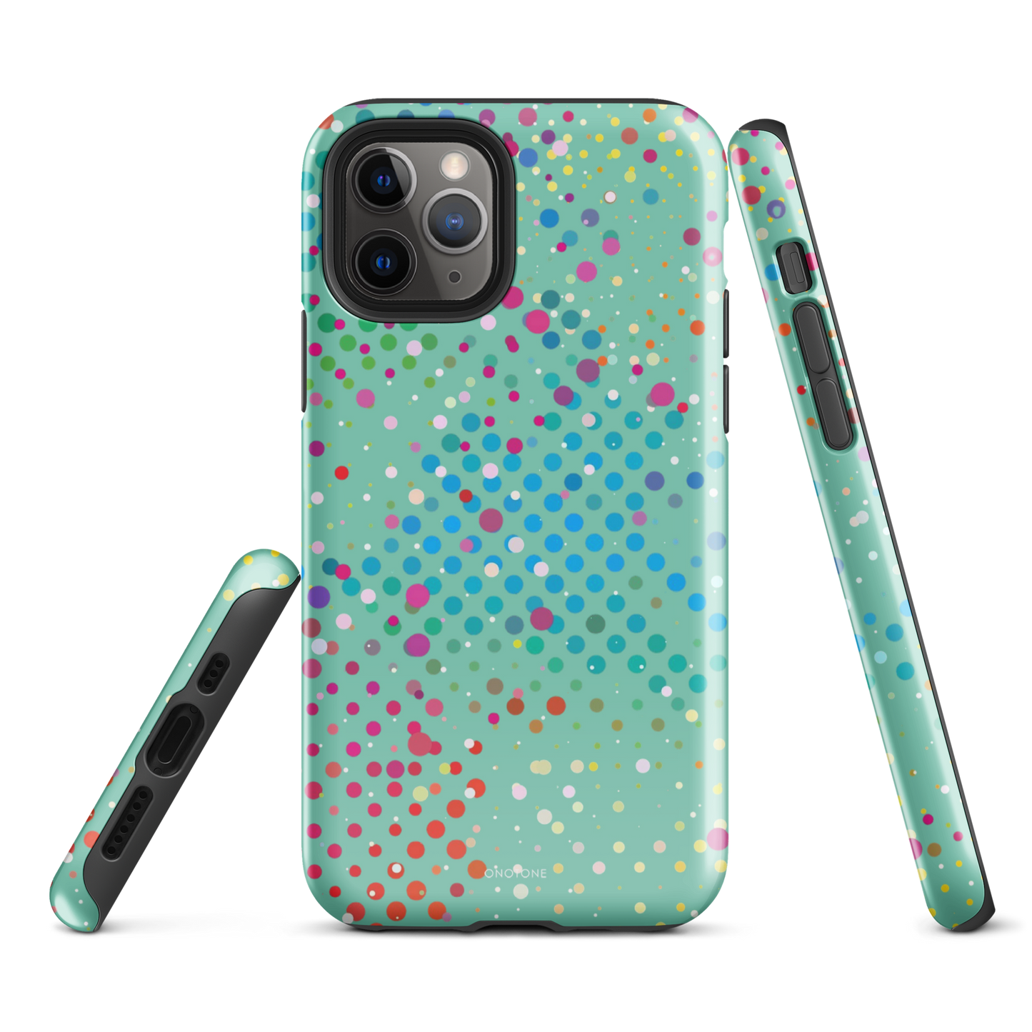 Middle Blue Green Polka Dot iPhone 11 Pro Case