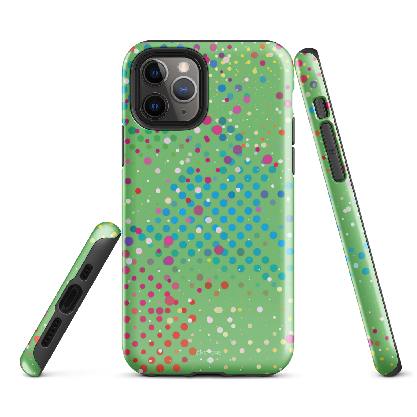 Pale Olive Green Polka Dot iPhone 11 Pro Case