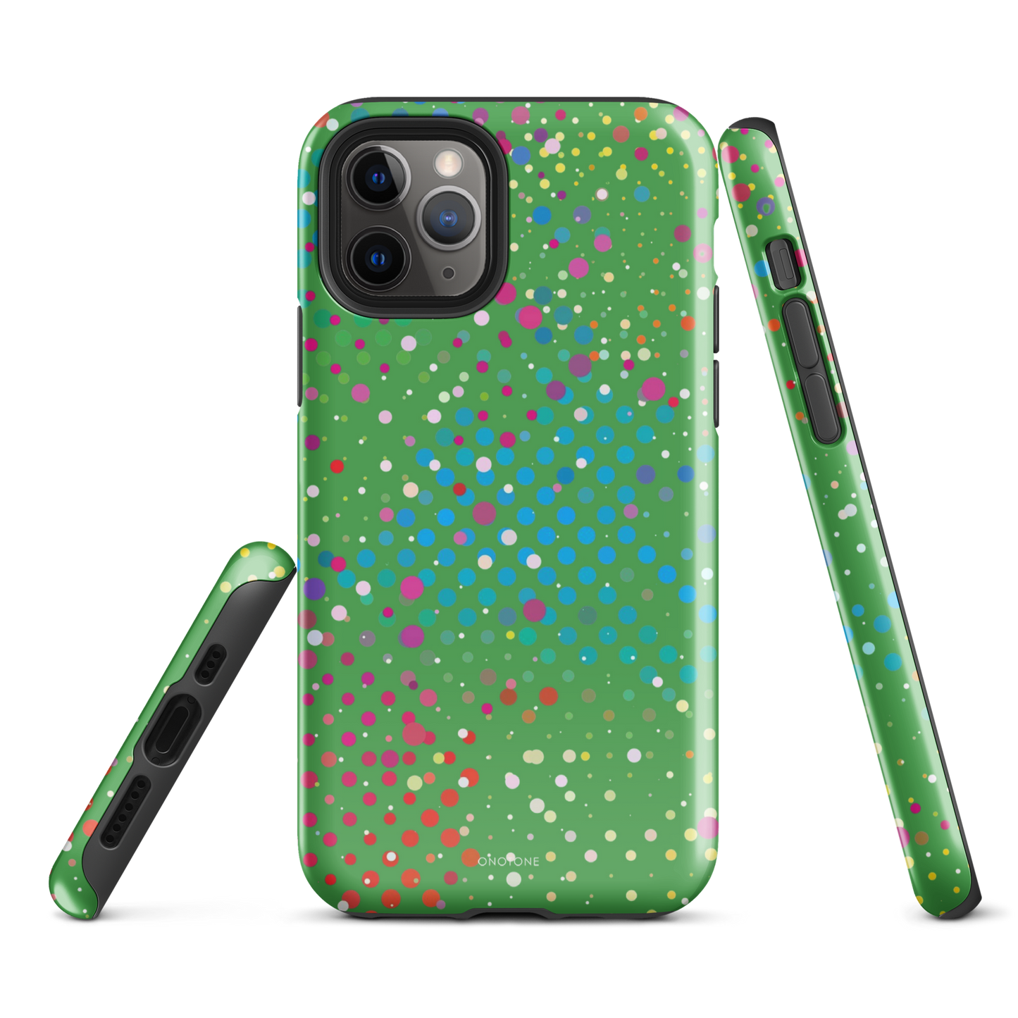 Dark Pastel Green Polka Dot iPhone 11 Pro Case