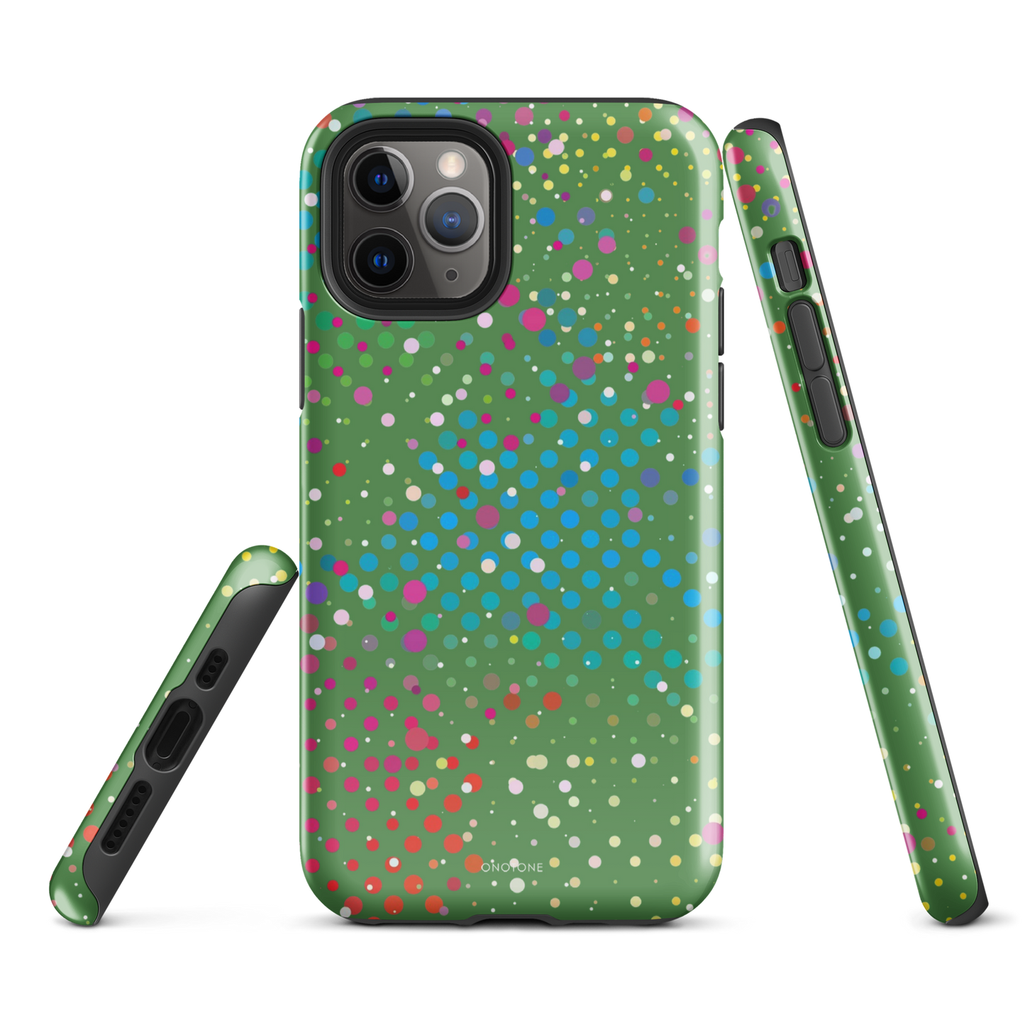 Forest Green Polka Dot iPhone 11 Pro Case