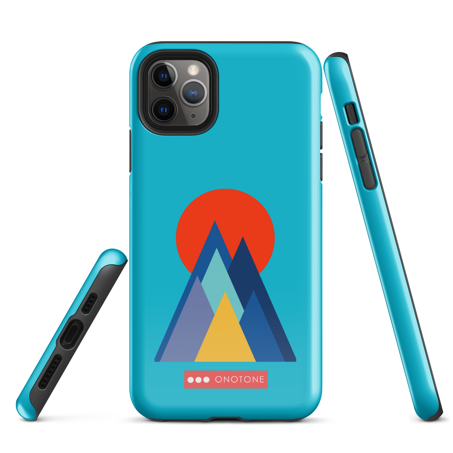 Dual Layer blue modern iPhone® Case