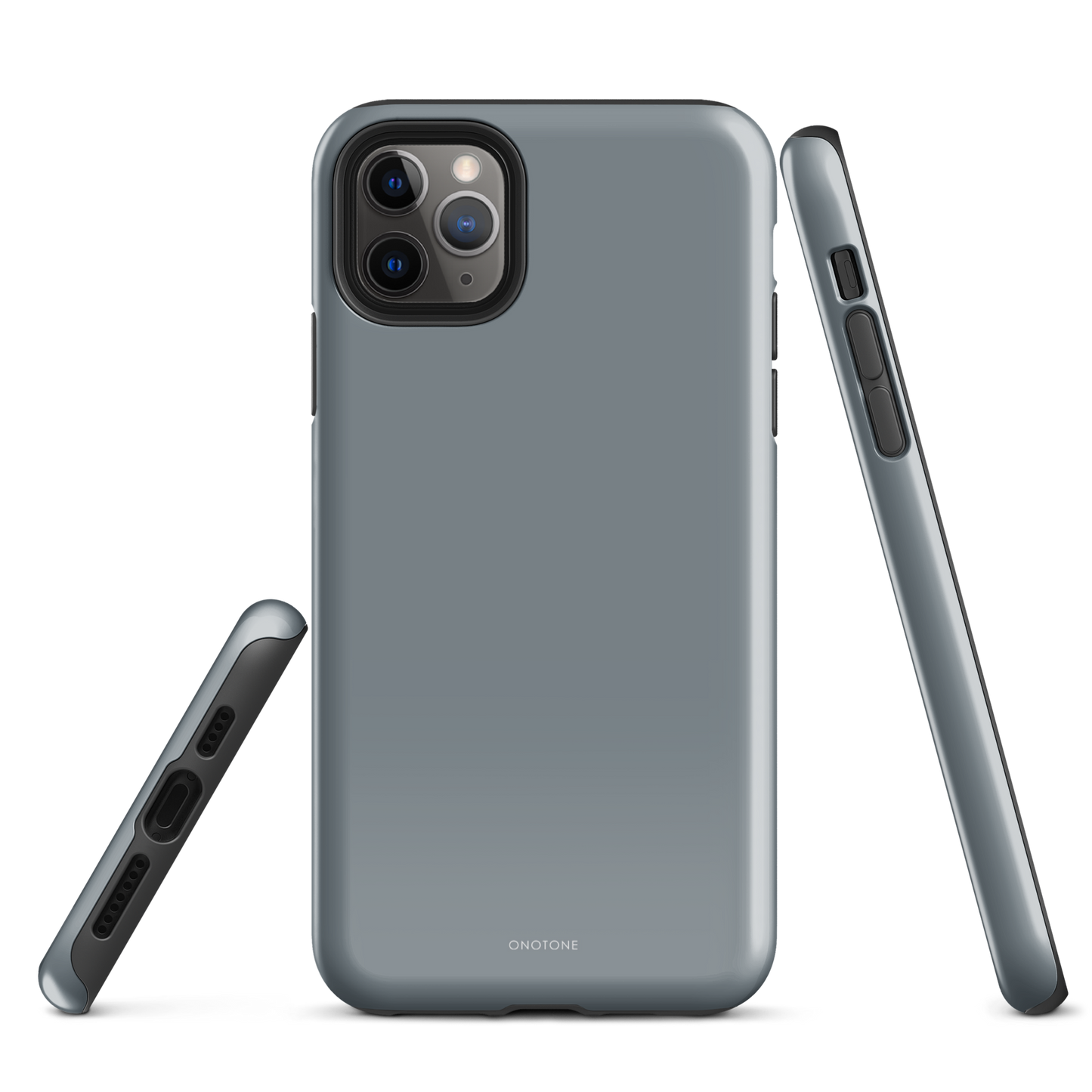 Gray minimalist iPhone case - Pantone 430, detailed view