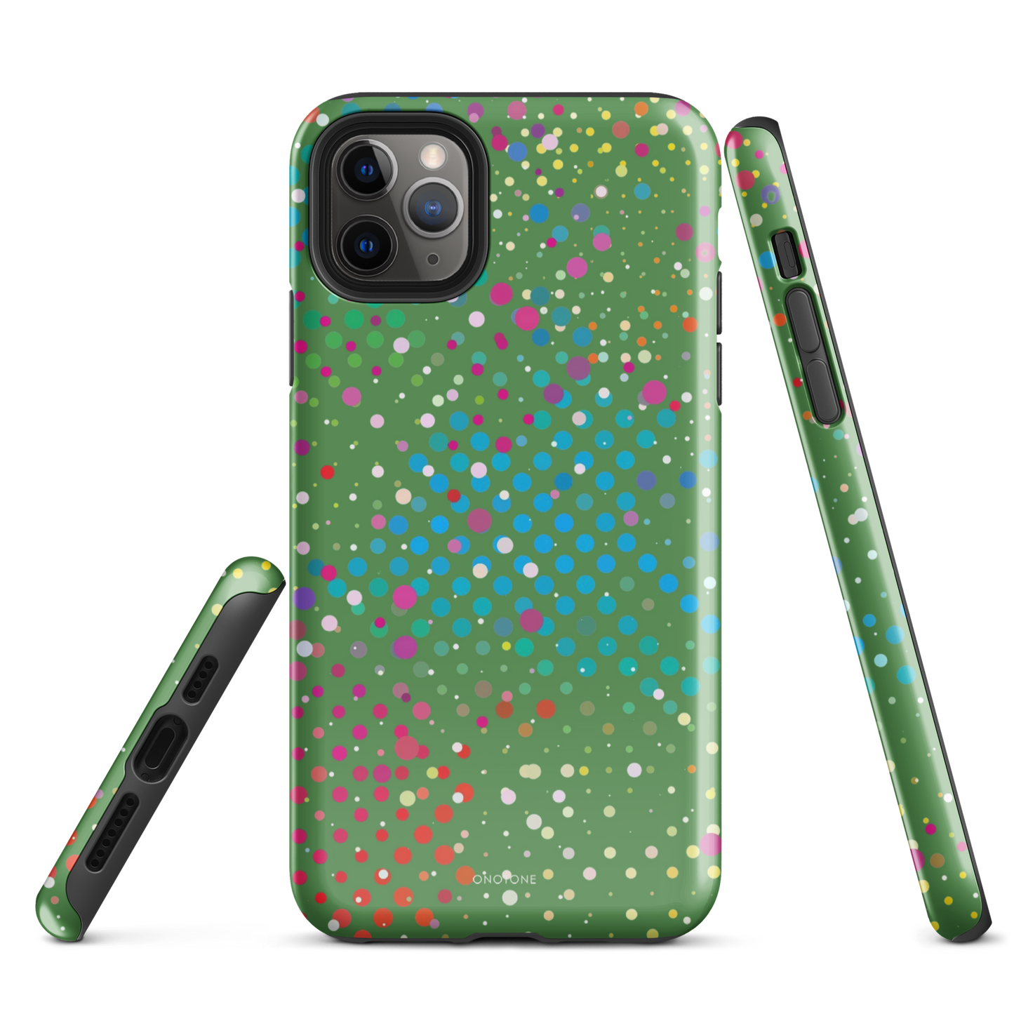 Forest Green Polka Dot iPhone 11 Pro Max Case
