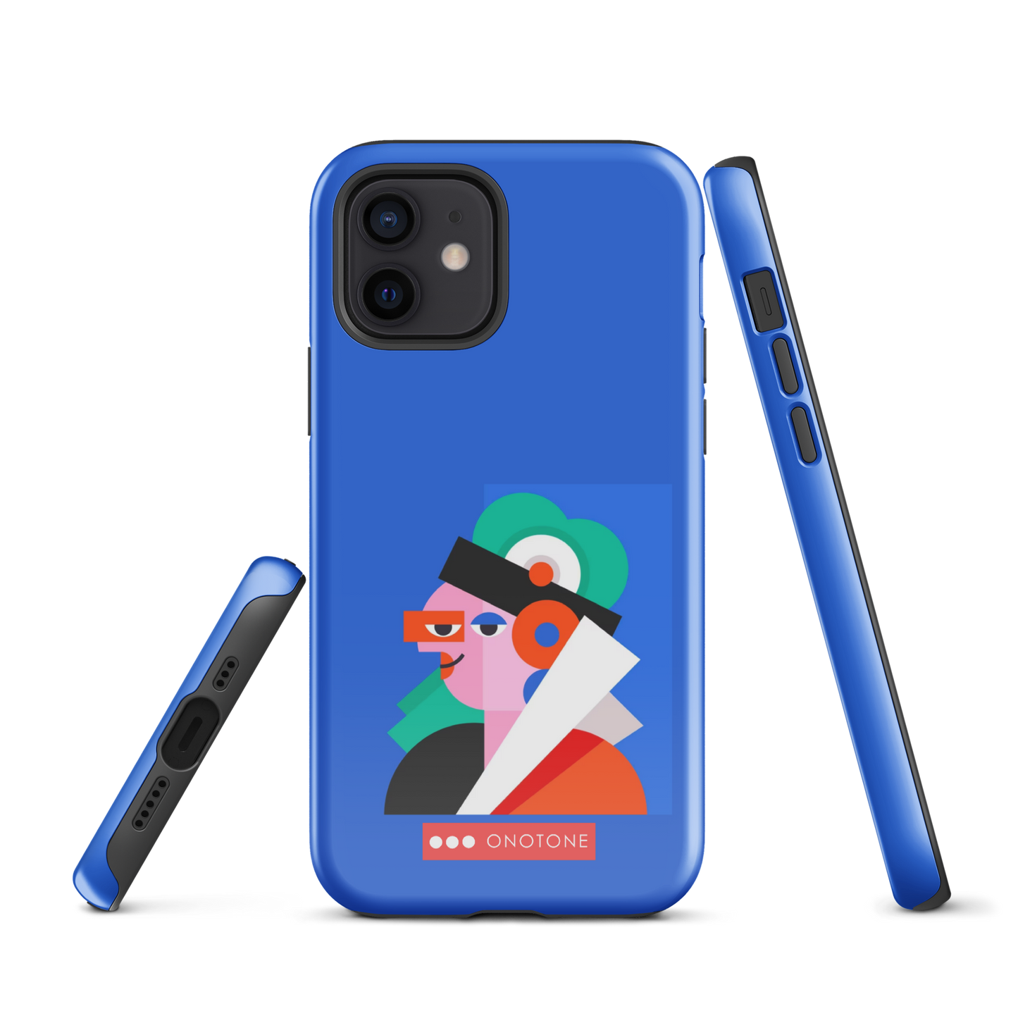 Dual Layer blue modern iPhone® Case