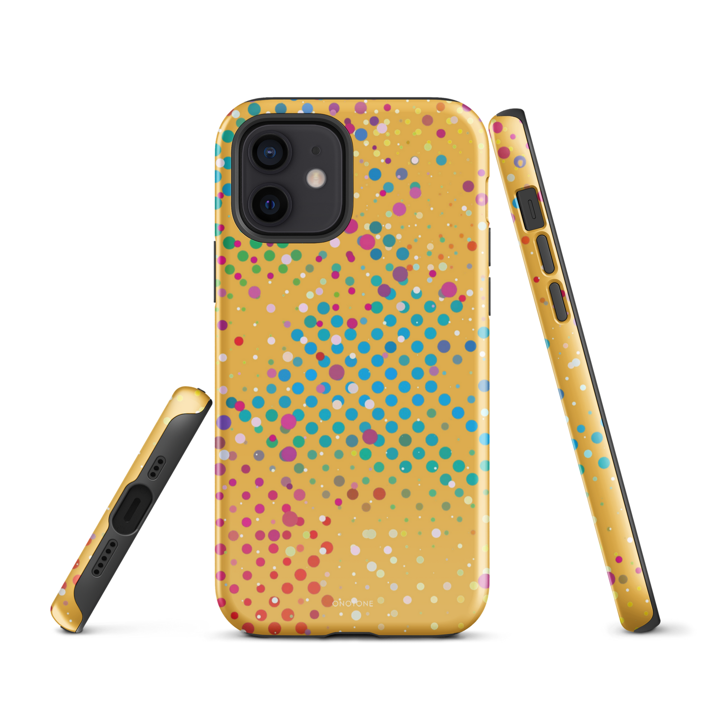 Yellow-Orange Polka Dot iPhone 12 Case
