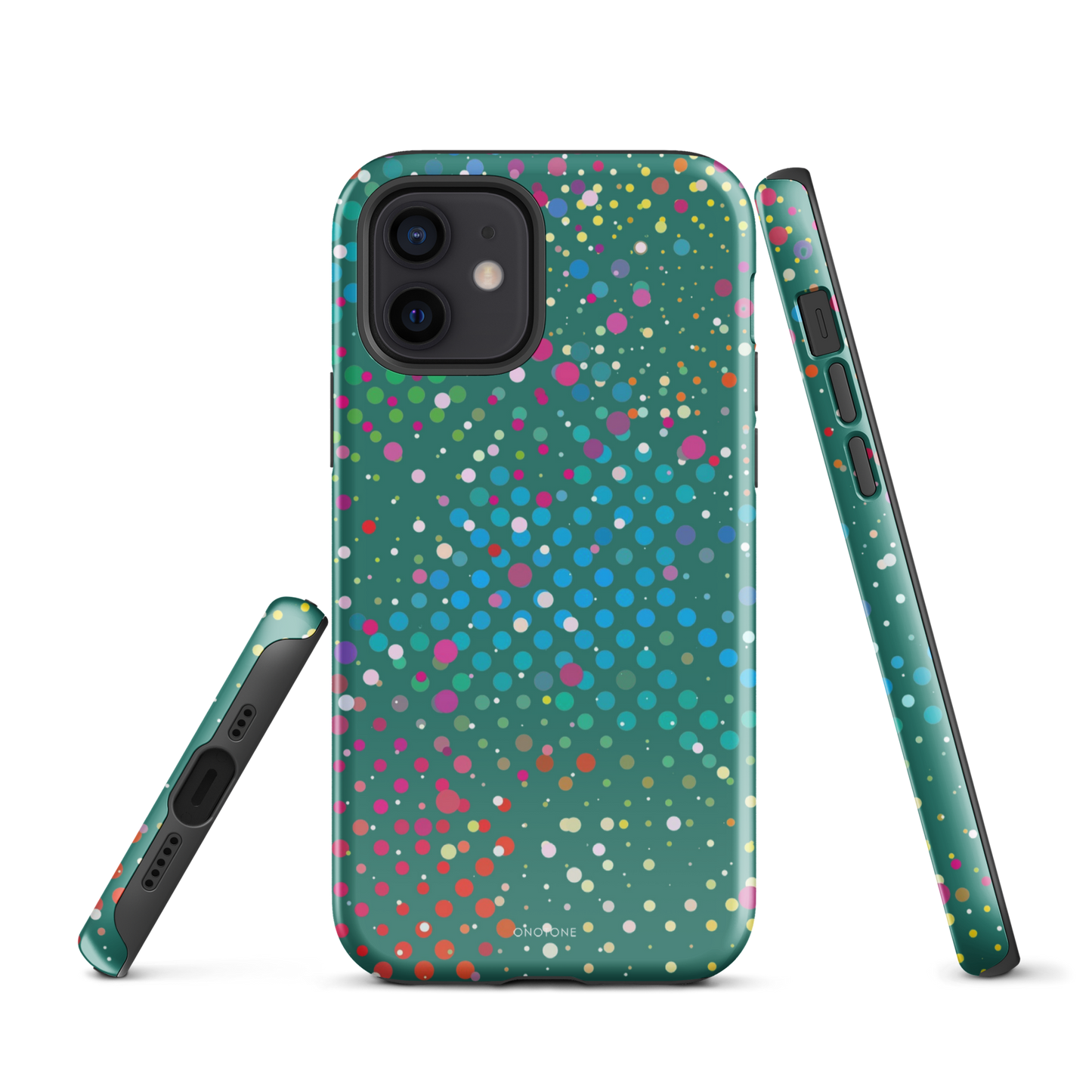 Rain Forest Green Polka Dot iPhone 12 Case