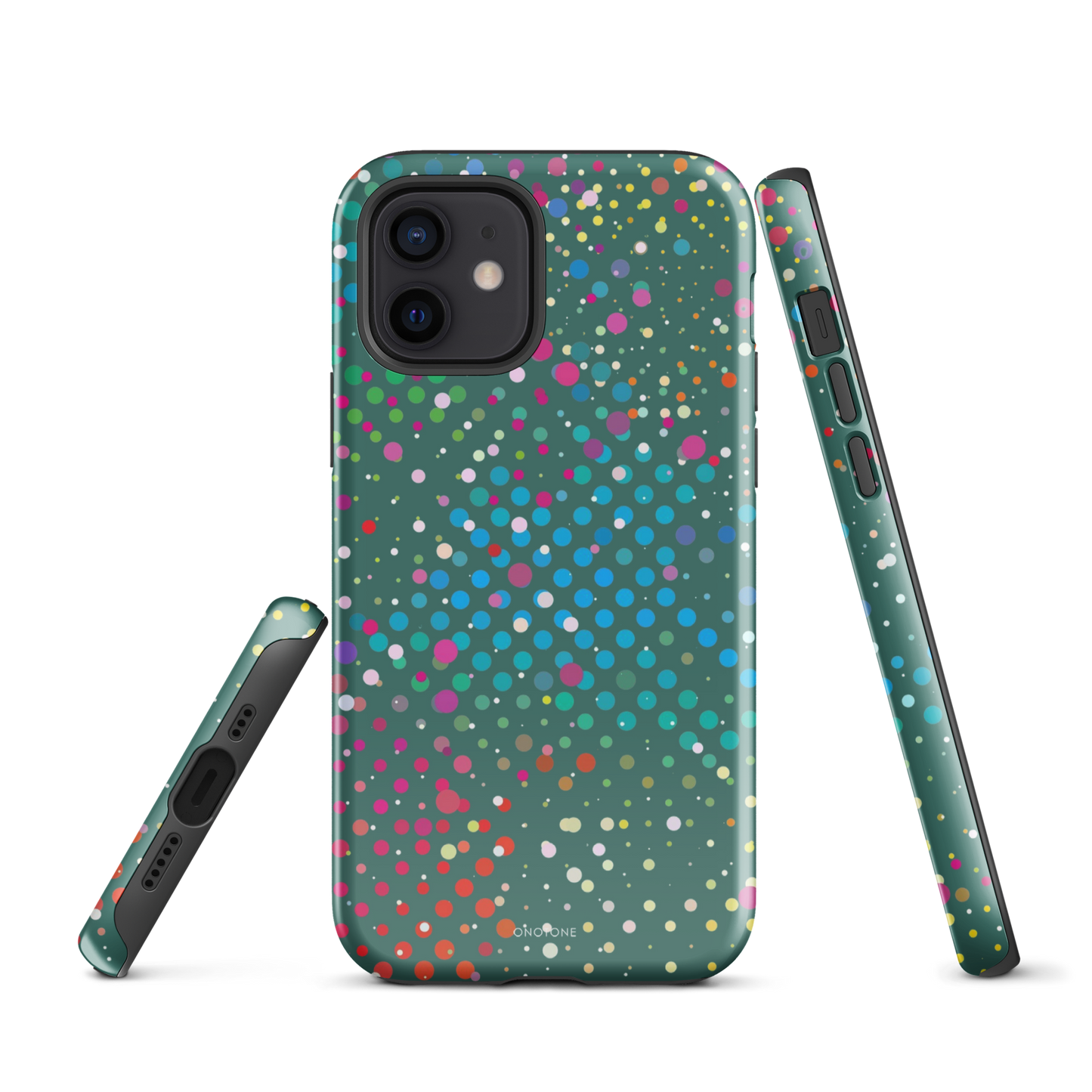 Bottle Green Polka Dot iPhone 12 Case