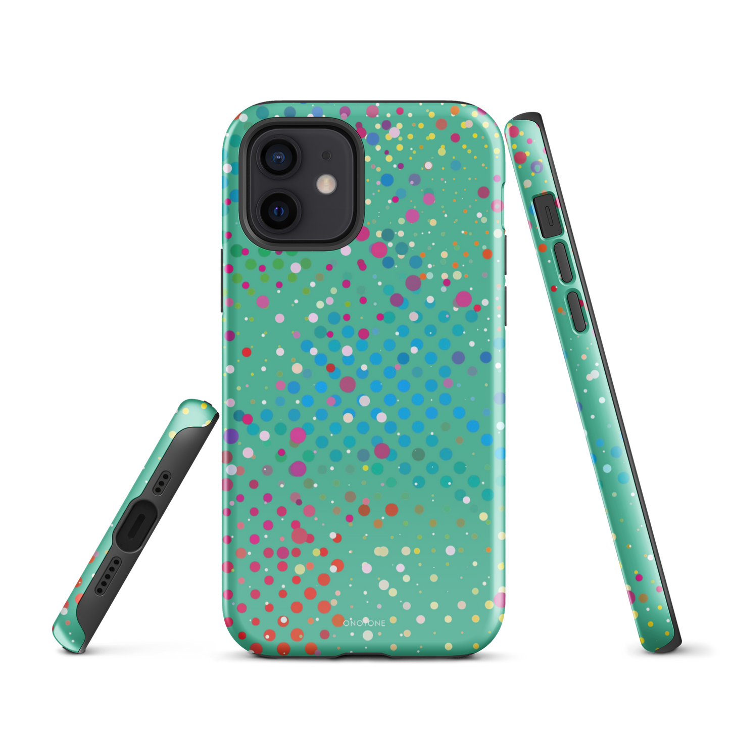 Pearl Aqua Polka Dot iPhone 12 Case