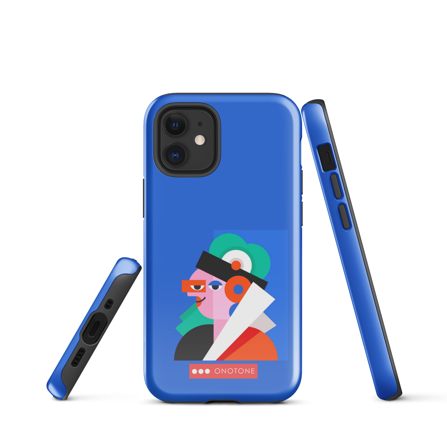 Dual Layer blue modern iPhone® Case