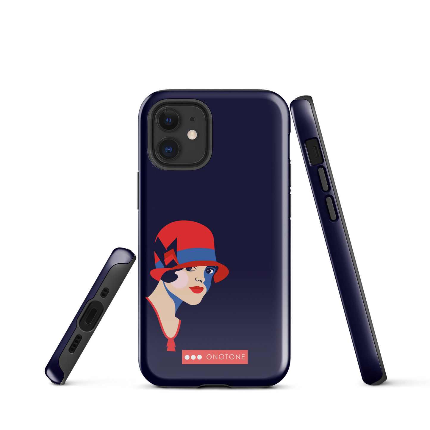 Dual Layer dark blue modern iPhone® Case