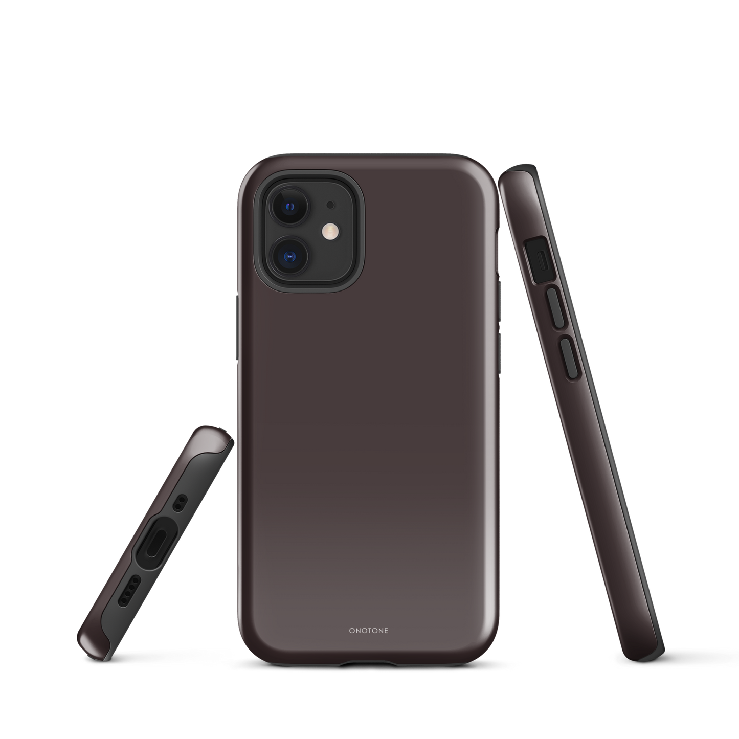 TAUPE BROWN MINIMALIST IPHONE® CASE - PANTONE® CHOCOLATE PLUM