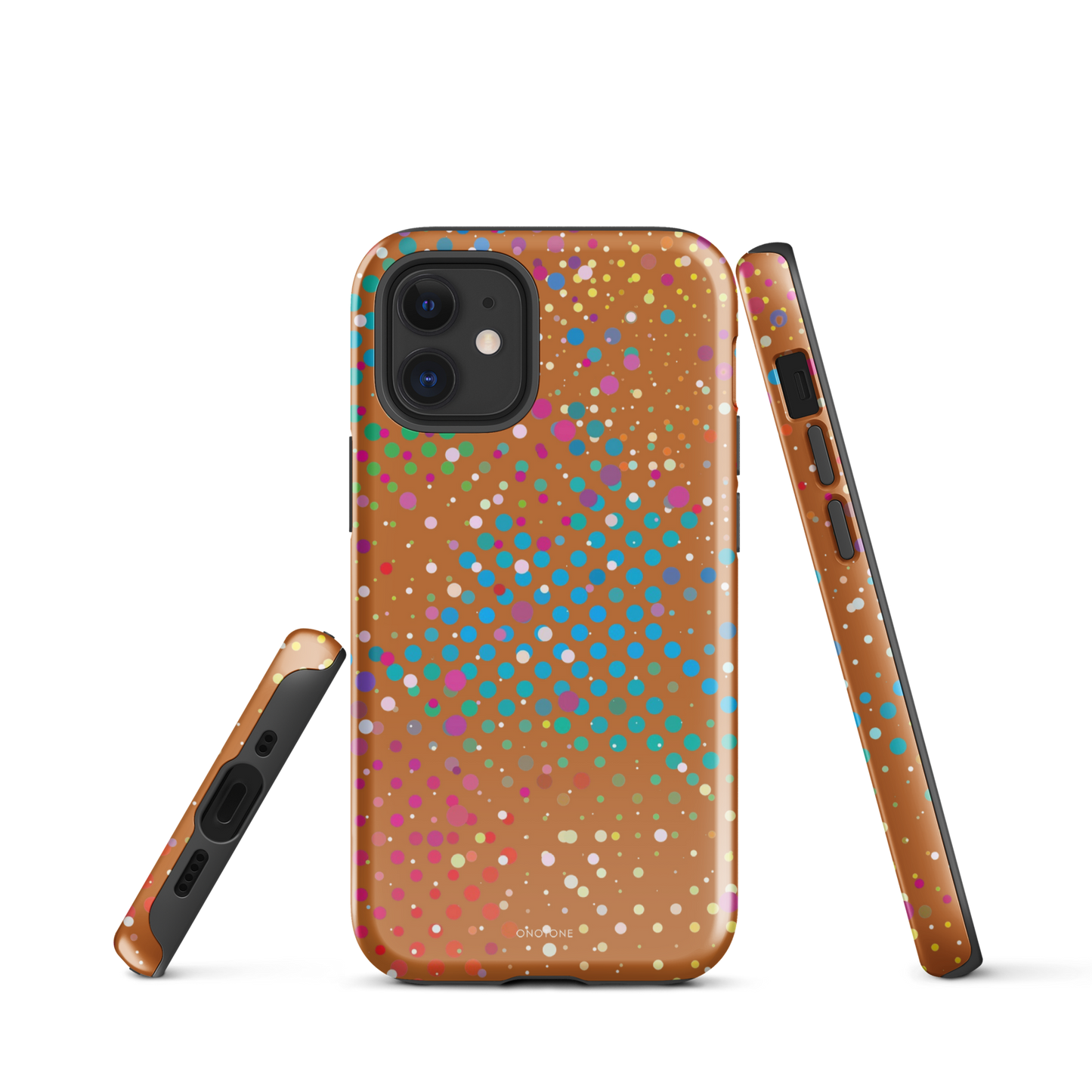 Brown-Orange Polka Dot iPhone 12 mini Case