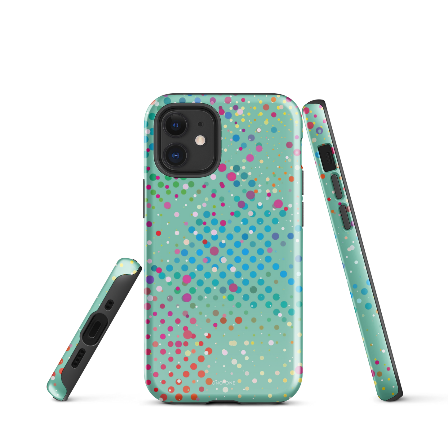 Middle Blue Green Polka Dot iPhone 12 mini Case