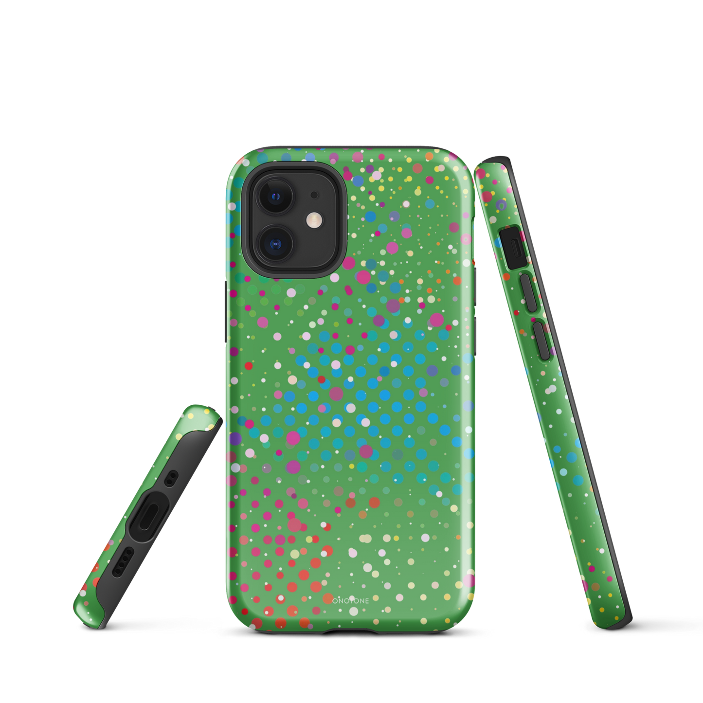 Dark Pastel Green Polka Dot iPhone 12 mini Case