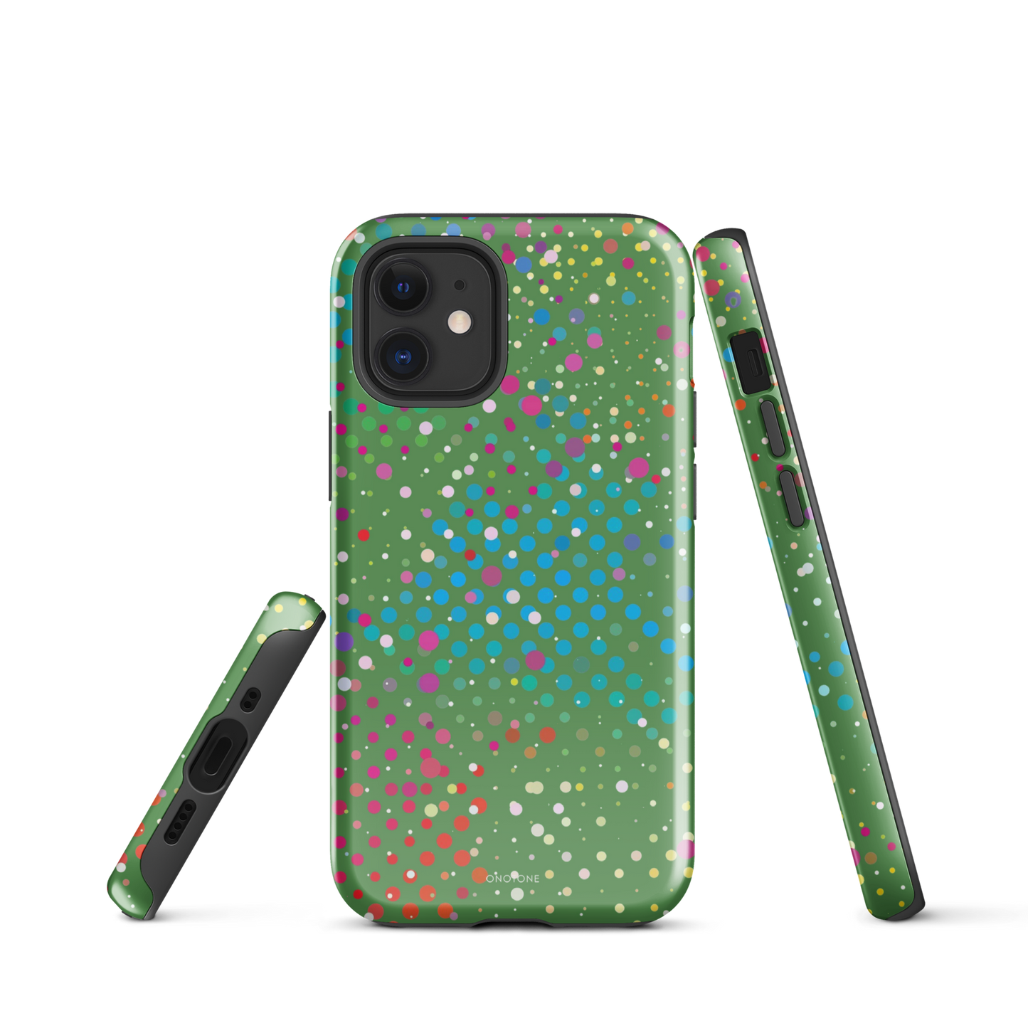 Forest Green Polka Dot iPhone 12 mini Case