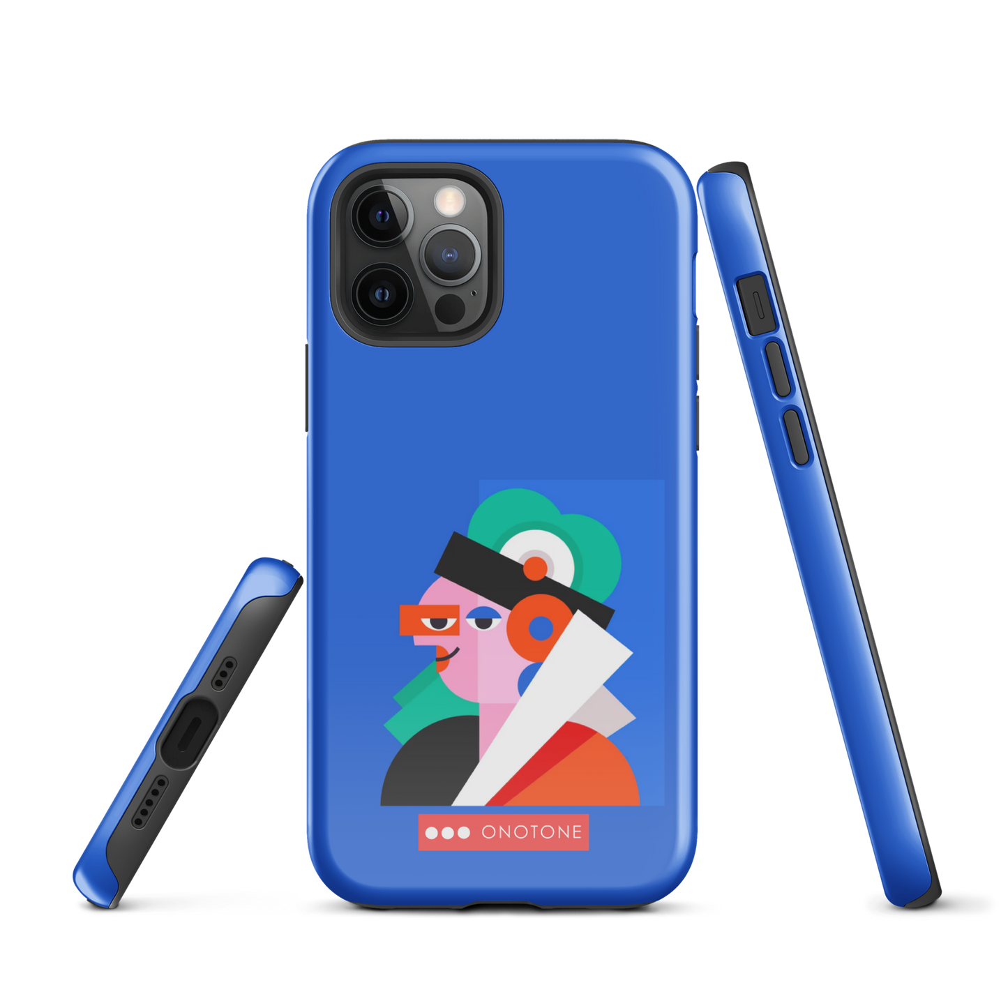 Dual Layer blue modern iPhone® Case