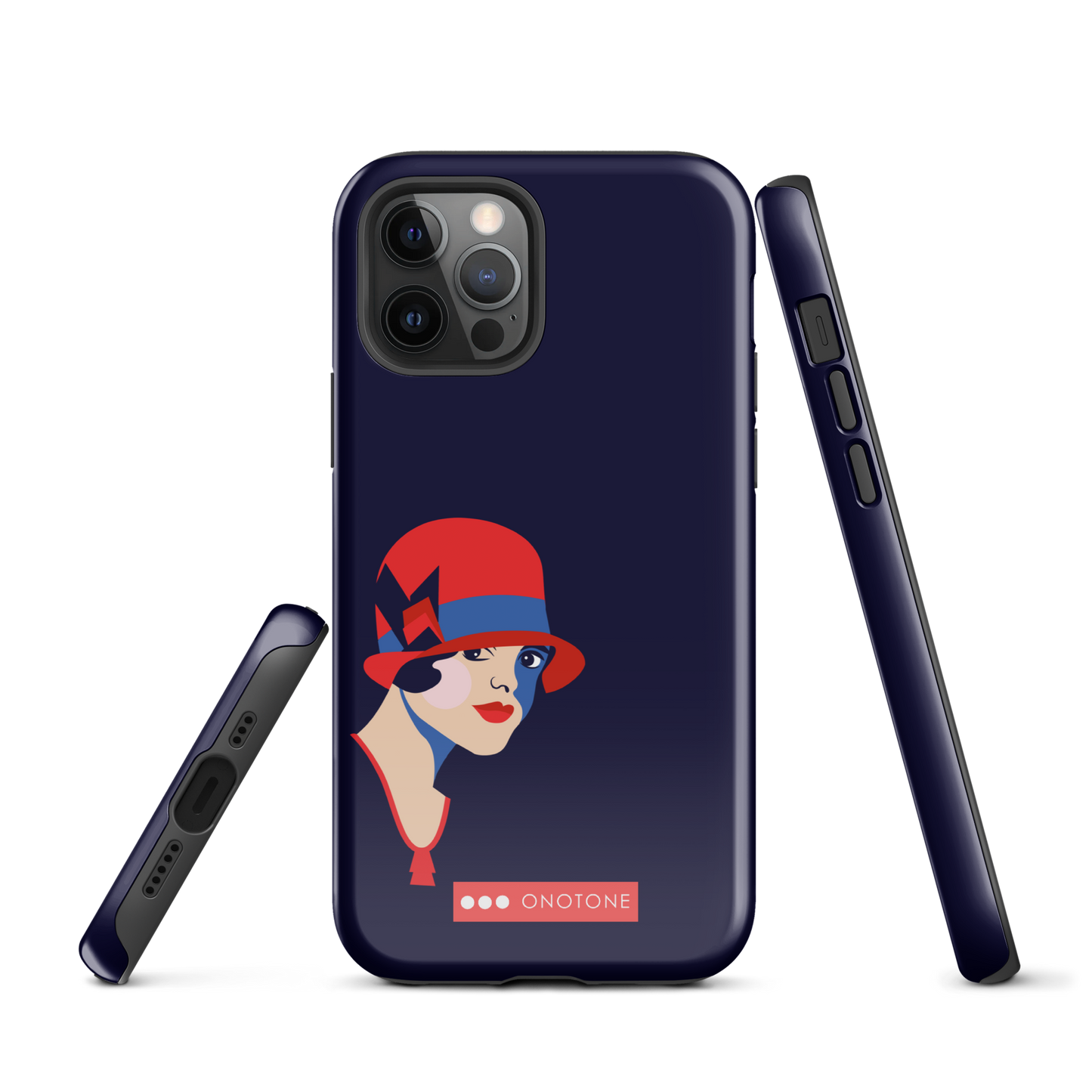 Dual Layer dark blue modern iPhone® Case