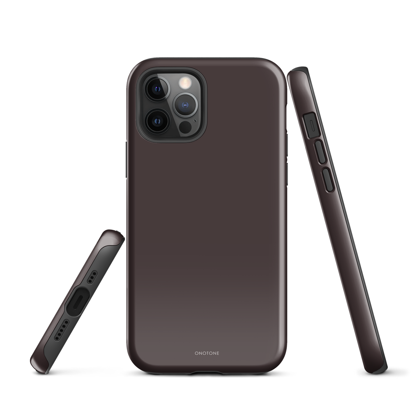 TAUPE BROWN MINIMALIST IPHONE® CASE - PANTONE® CHOCOLATE PLUM