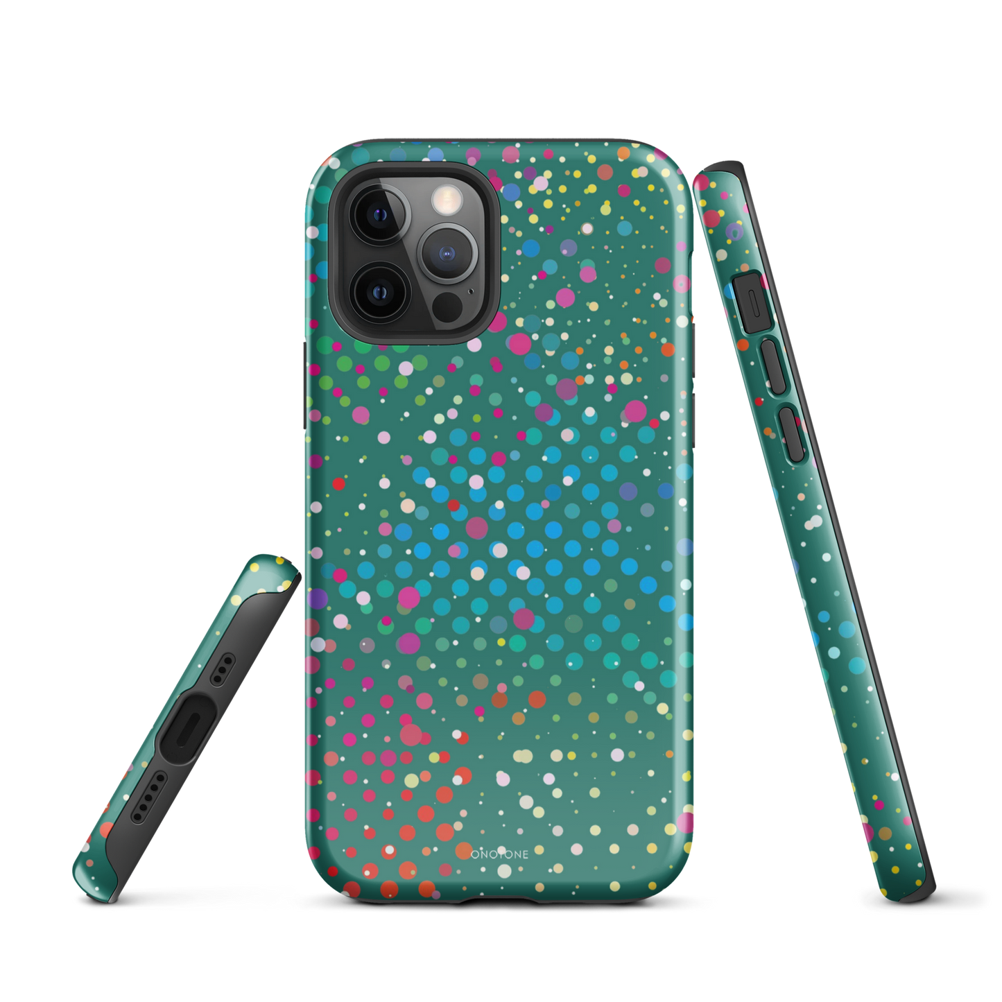 Rain Forest Green Polka Dot iPhone 12 Pro Case
