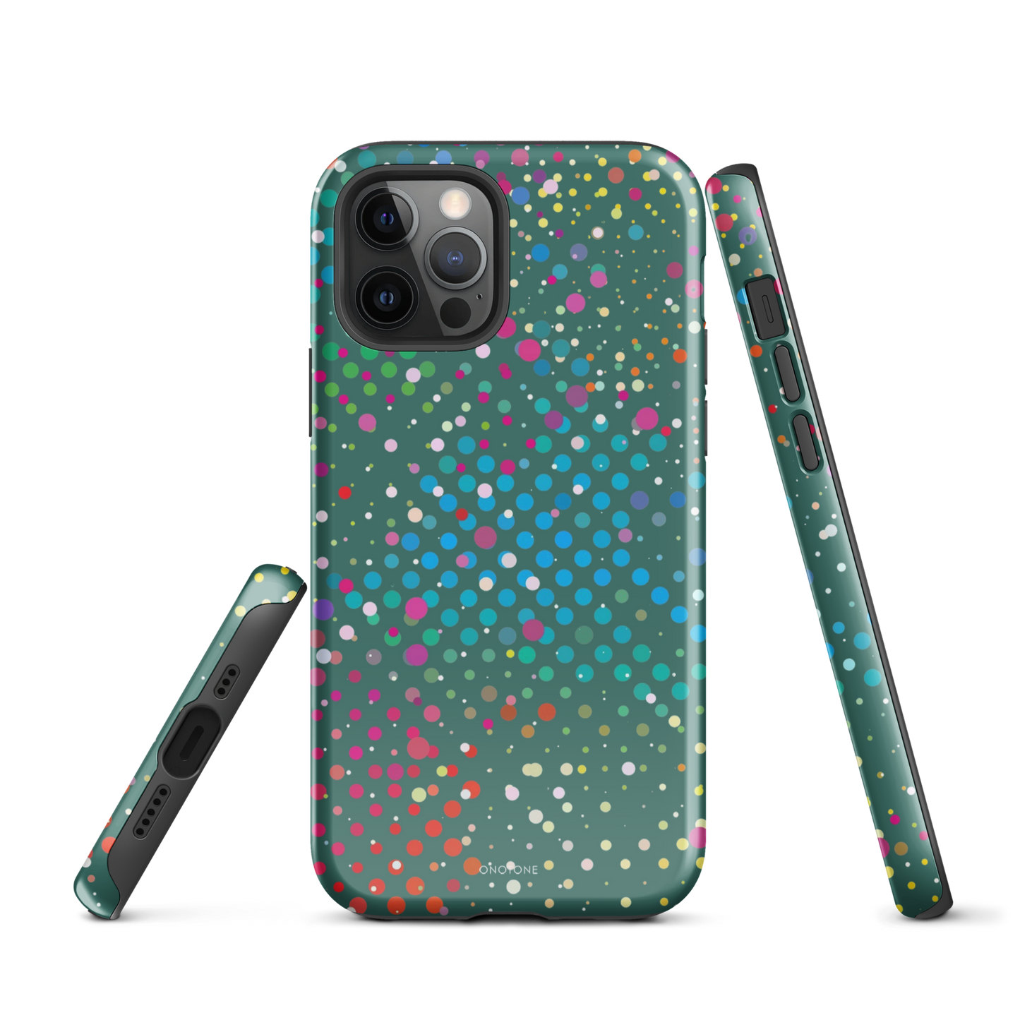 Bottle Green Polka Dot iPhone 12 Pro Case
