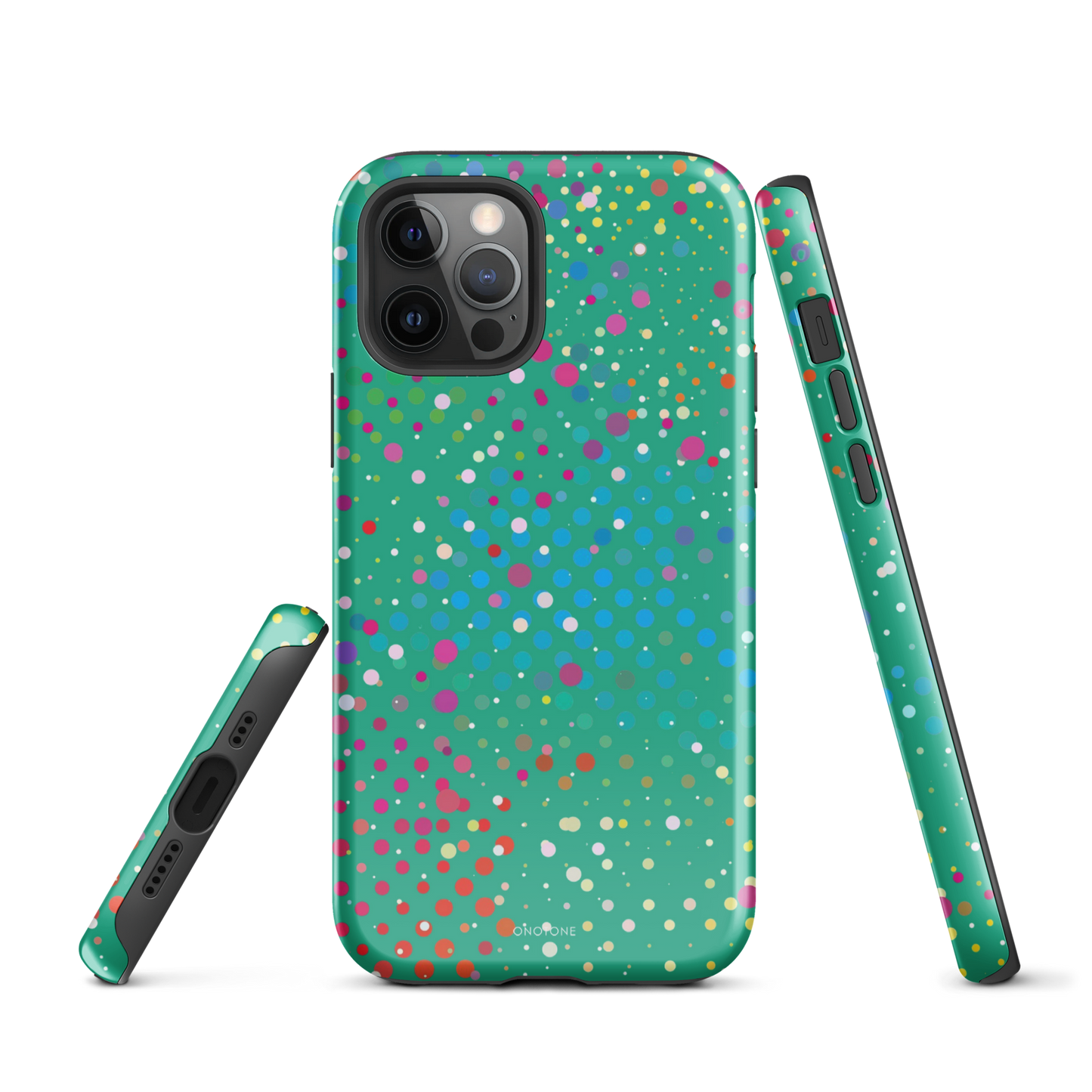 Persian Green Polka Dot iPhone 12 Pro Case