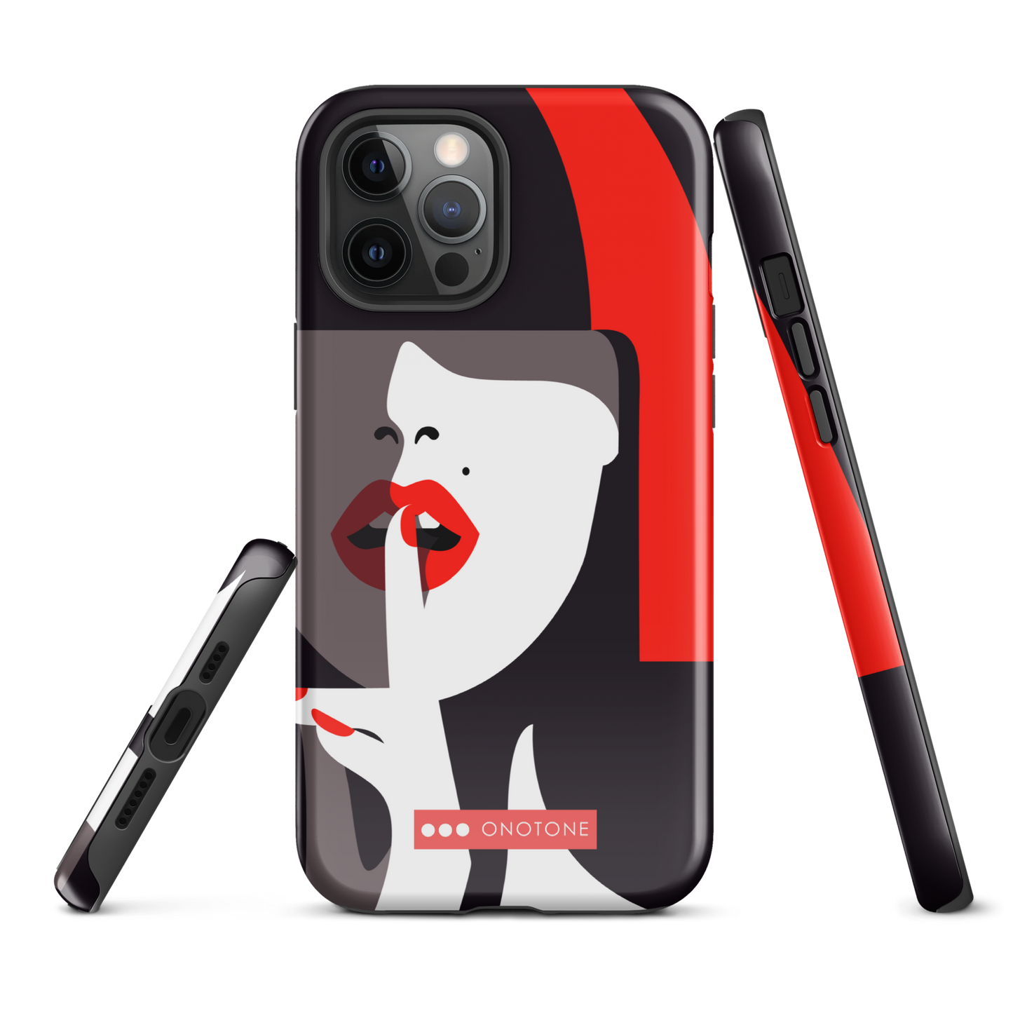 Dual Layer black modern iPhone® Case