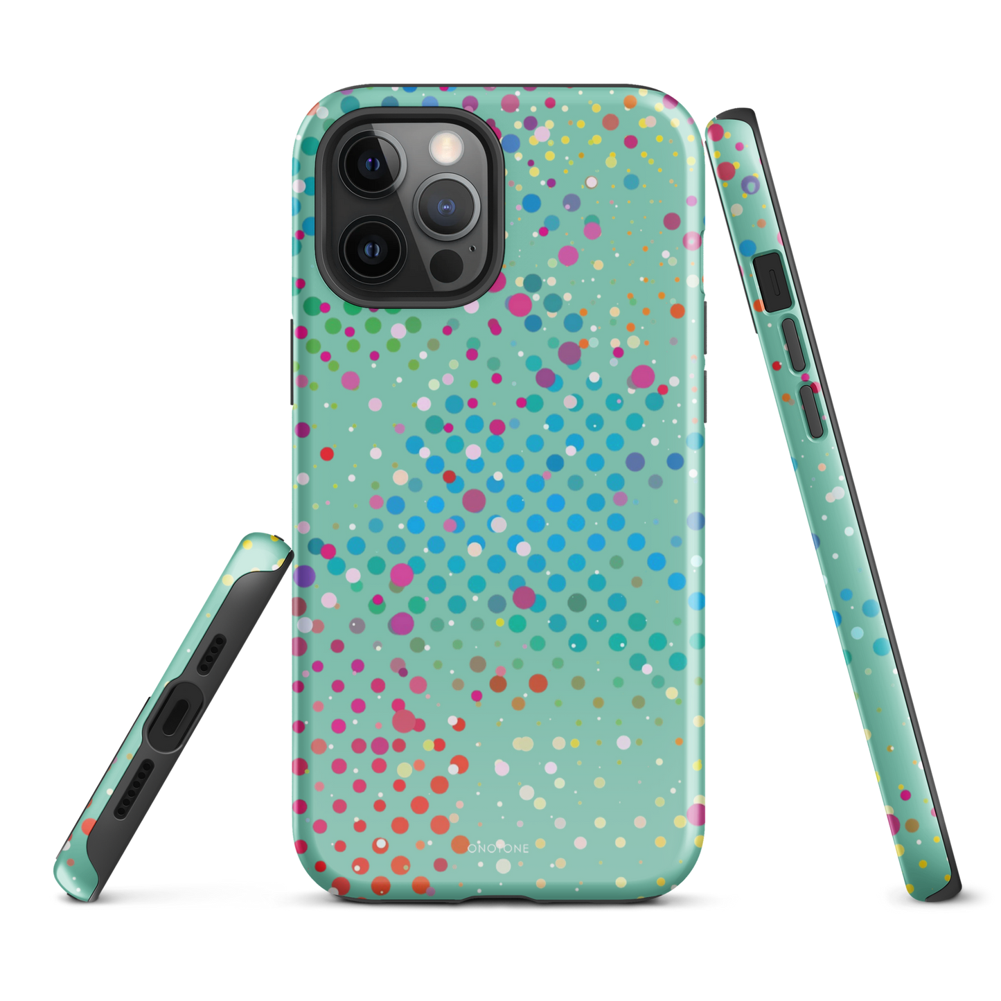 Middle Blue Green Polka Dot iPhone 12 Pro Max Case