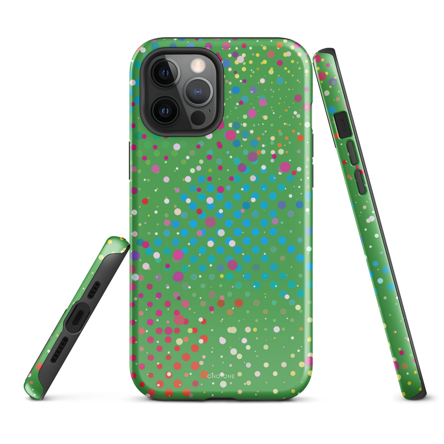 Dark Pastel Green Polka Dot iPhone 12 Pro Max Case