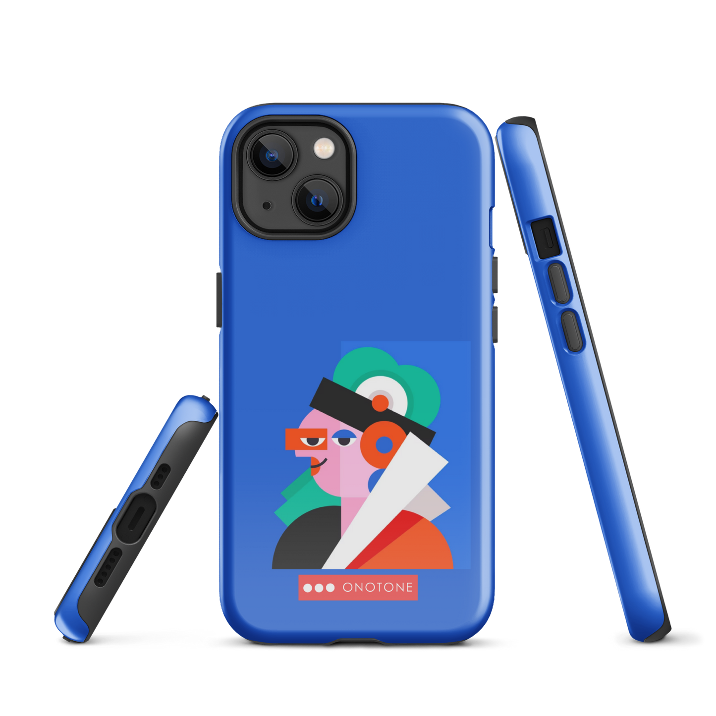 Dual Layer blue modern iPhone® Case